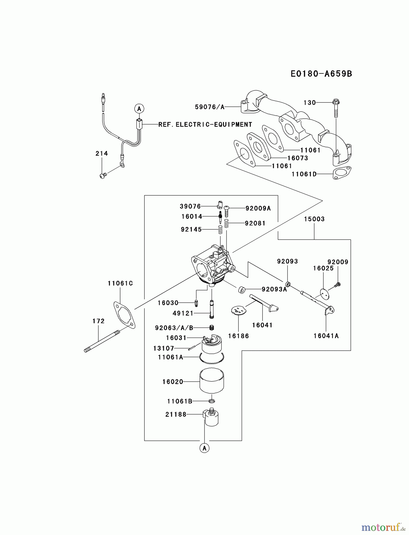  Kawasaki Motoren Motoren Vertikal FA210V - AS02 bis FH641V - DS24 FH580V-BS37 - Kawasaki FH580V 4-Stroke Engine CARBURETOR