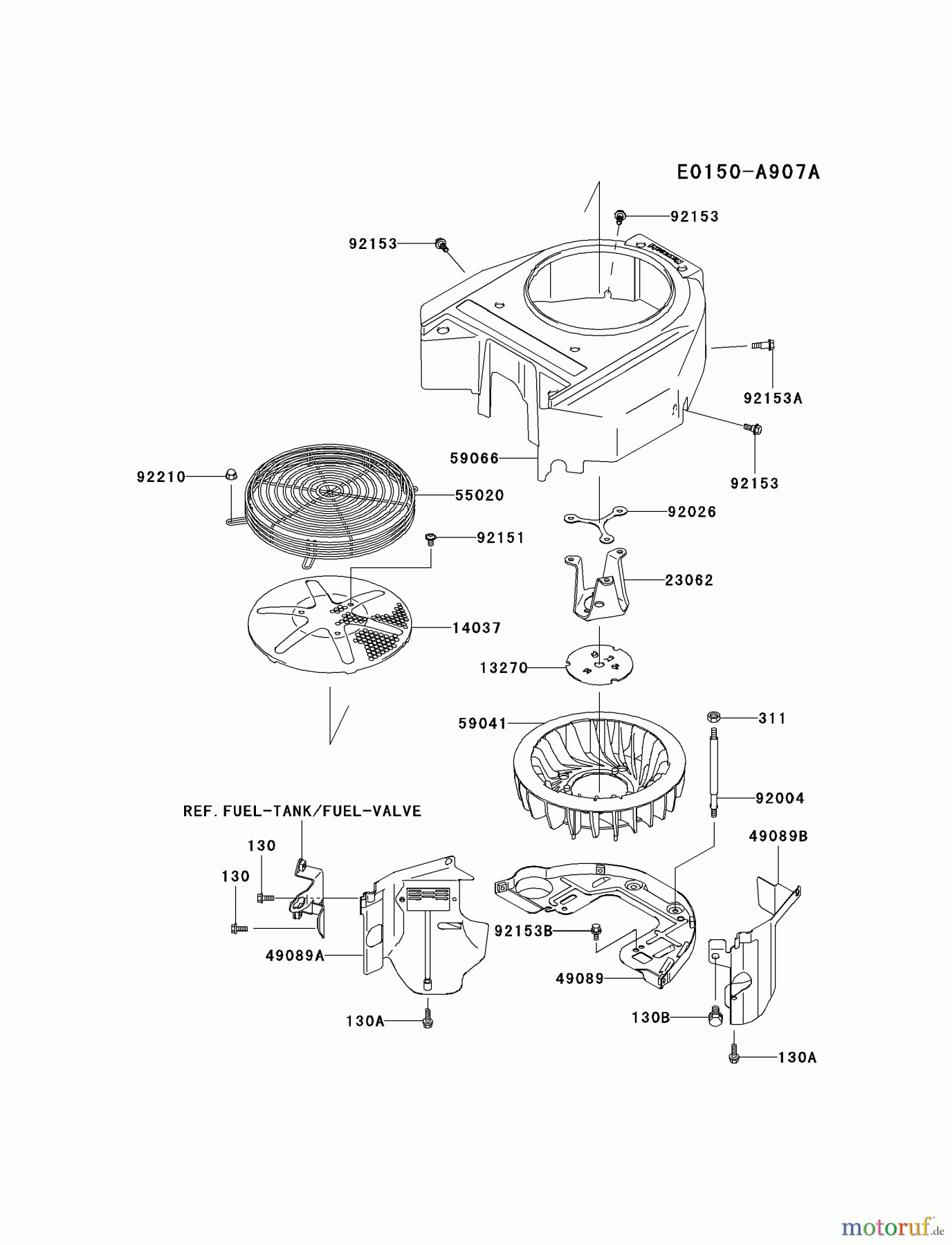  Kawasaki Motoren Motoren Vertikal FA210V - AS02 bis FH641V - DS24 FH580V-AS40 - Kawasaki FH580V 4-Stroke Engine COOLING-EQUIPMENT