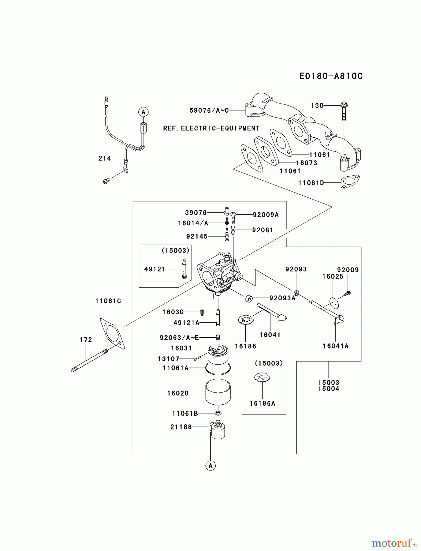  Kawasaki Motoren Motoren Vertikal FA210V - AS02 bis FH641V - DS24 FH580V-BS41 - Kawasaki FH580V 4-Stroke Engine CARBURETOR #1