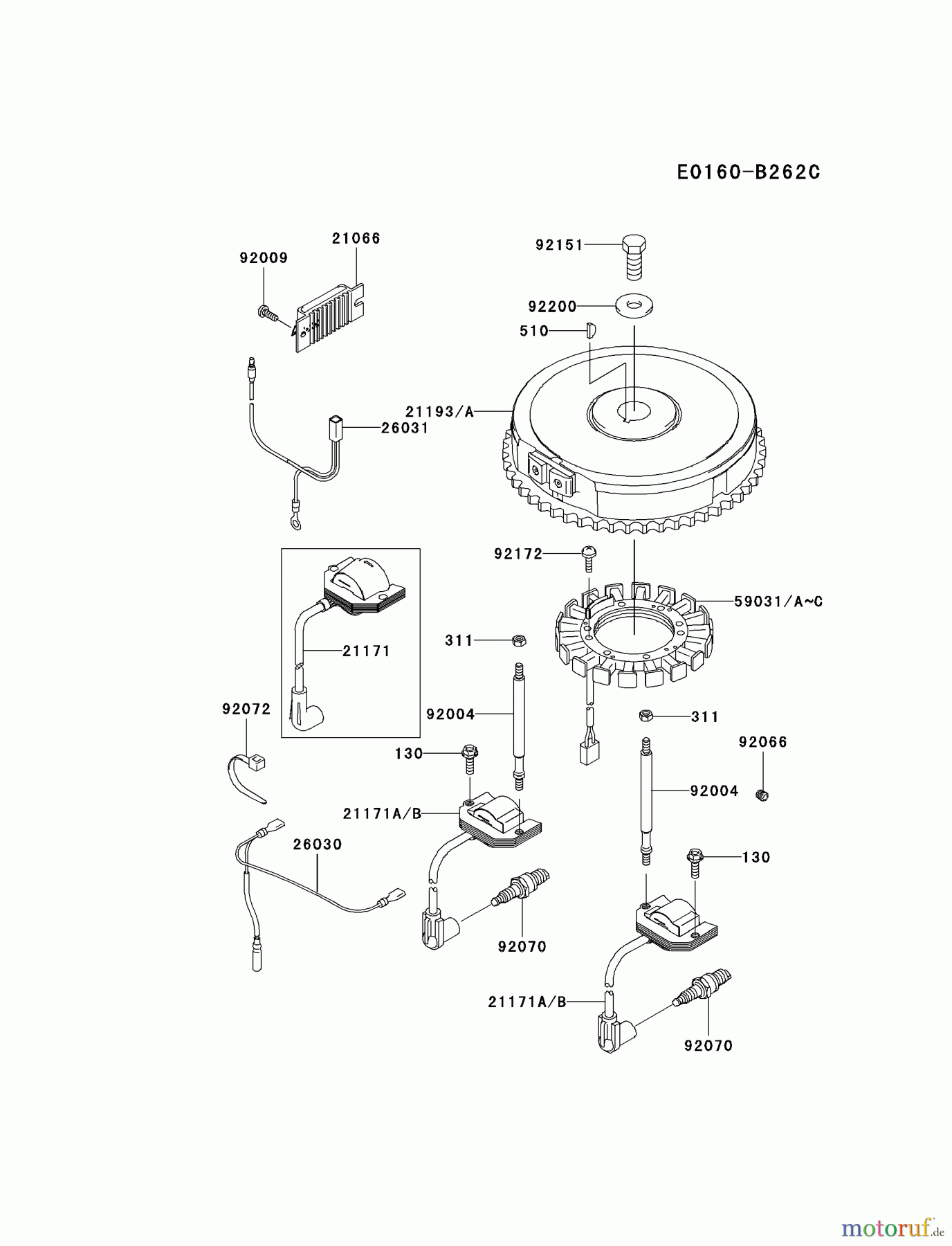  Kawasaki Motoren Motoren Vertikal FA210V - AS02 bis FH641V - DS24 FH580V-BS41 - Kawasaki FH580V 4-Stroke Engine ELECTRIC-EQUIPMENT