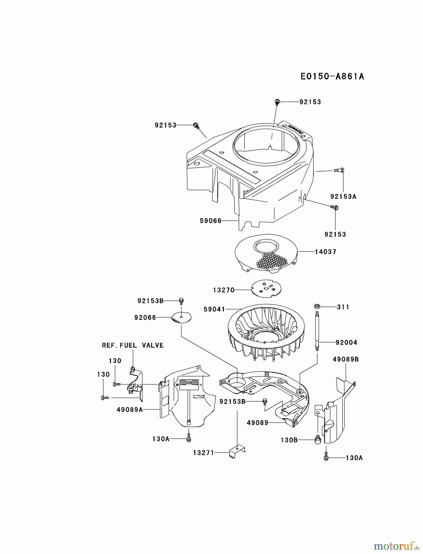  Kawasaki Motoren Motoren Vertikal FA210V - AS02 bis FH641V - DS24 FH541V-DS21 - Kawasaki FH541V 4-Stroke Engine COOLING-EQUIPMENT