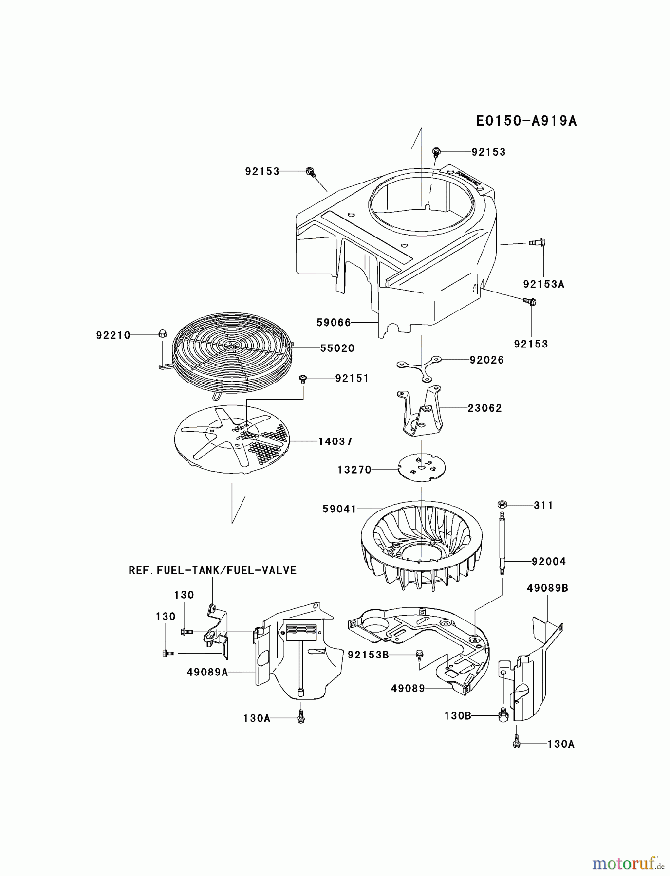  Kawasaki Motoren Motoren Vertikal FA210V - AS02 bis FH641V - DS24 FH580V-ES35 - Kawasaki FH580V 4-Stroke Engine COOLING-EQUIPMENT