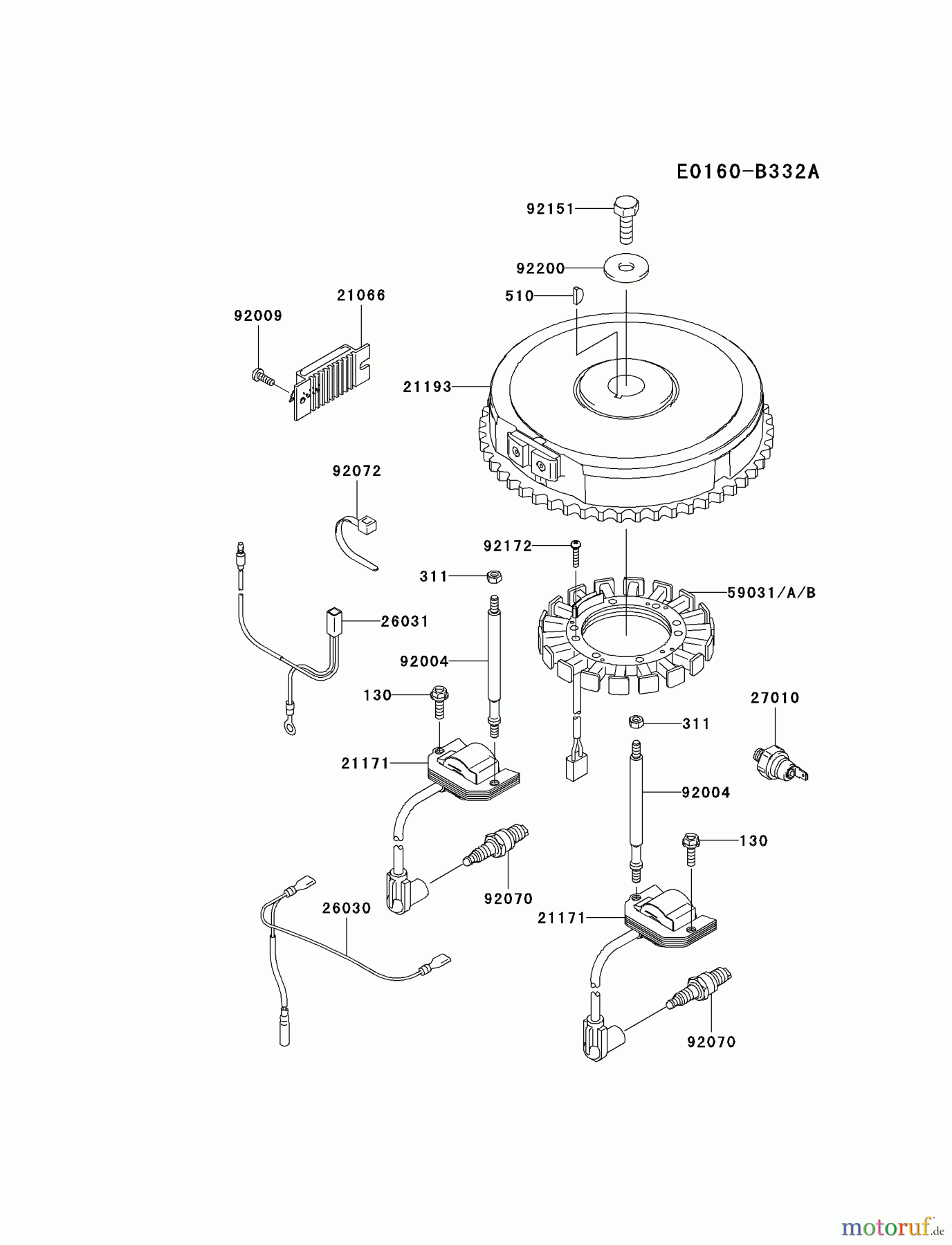  Kawasaki Motoren Motoren Vertikal FA210V - AS02 bis FH641V - DS24 FH580V-ES29 - Kawasaki FH580V 4-Stroke Engine ELECTRIC-EQUIPMENT