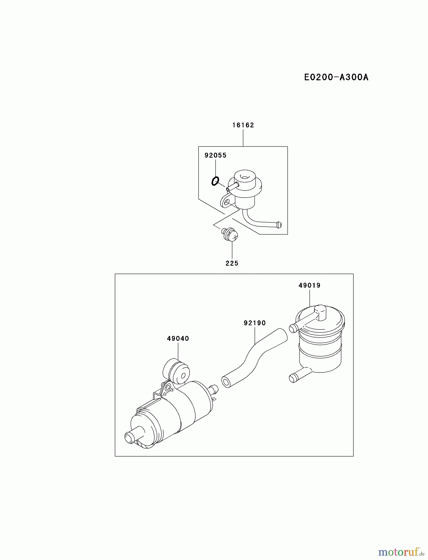  Kawasaki Motoren Motoren, Horizontal FD661D-AS06 - Kawasaki FD661D 4-Stroke Engine FUEL-TANK/FUEL-VALVE