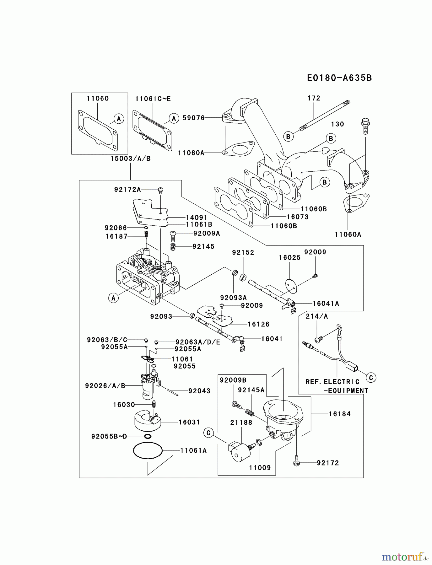  Kawasaki Motoren Motoren Vertikal FA210V - AS02 bis FH641V - DS24 FH601V-BS24 - Kawasaki FH601V 4-Stroke Engine CARBURETOR #2