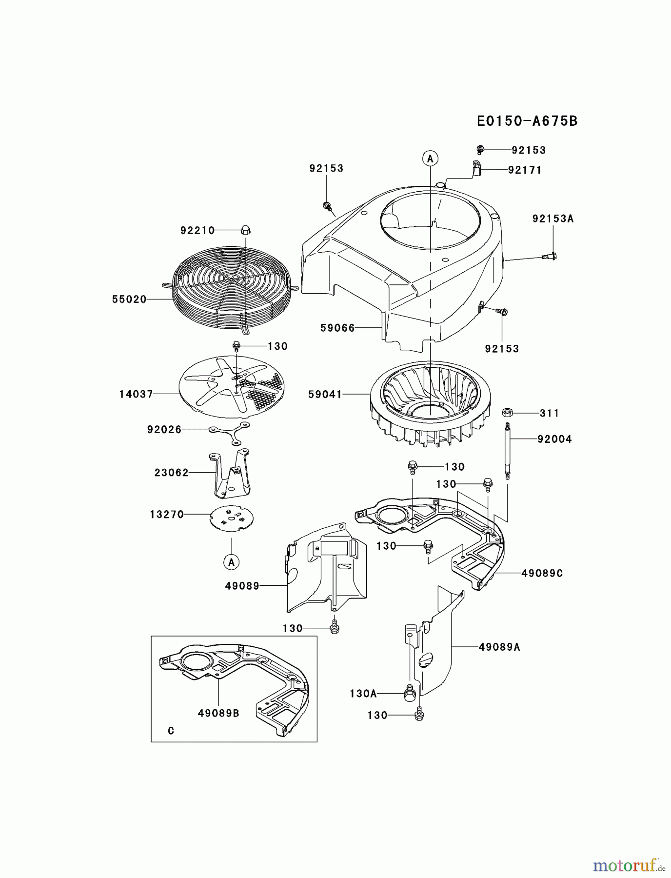  Kawasaki Motoren Motoren Vertikal FA210V - AS02 bis FH641V - DS24 FH601V-DS19 - Kawasaki FH601V 4-Stroke Engine COOLING-EQUIPMENT