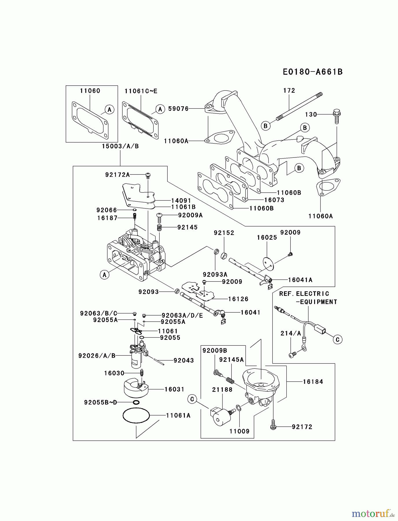  Kawasaki Motoren Motoren Vertikal FA210V - AS02 bis FH641V - DS24 FH601V-BS23 - Kawasaki FH601V 4-Stroke Engine CARBURETOR #2