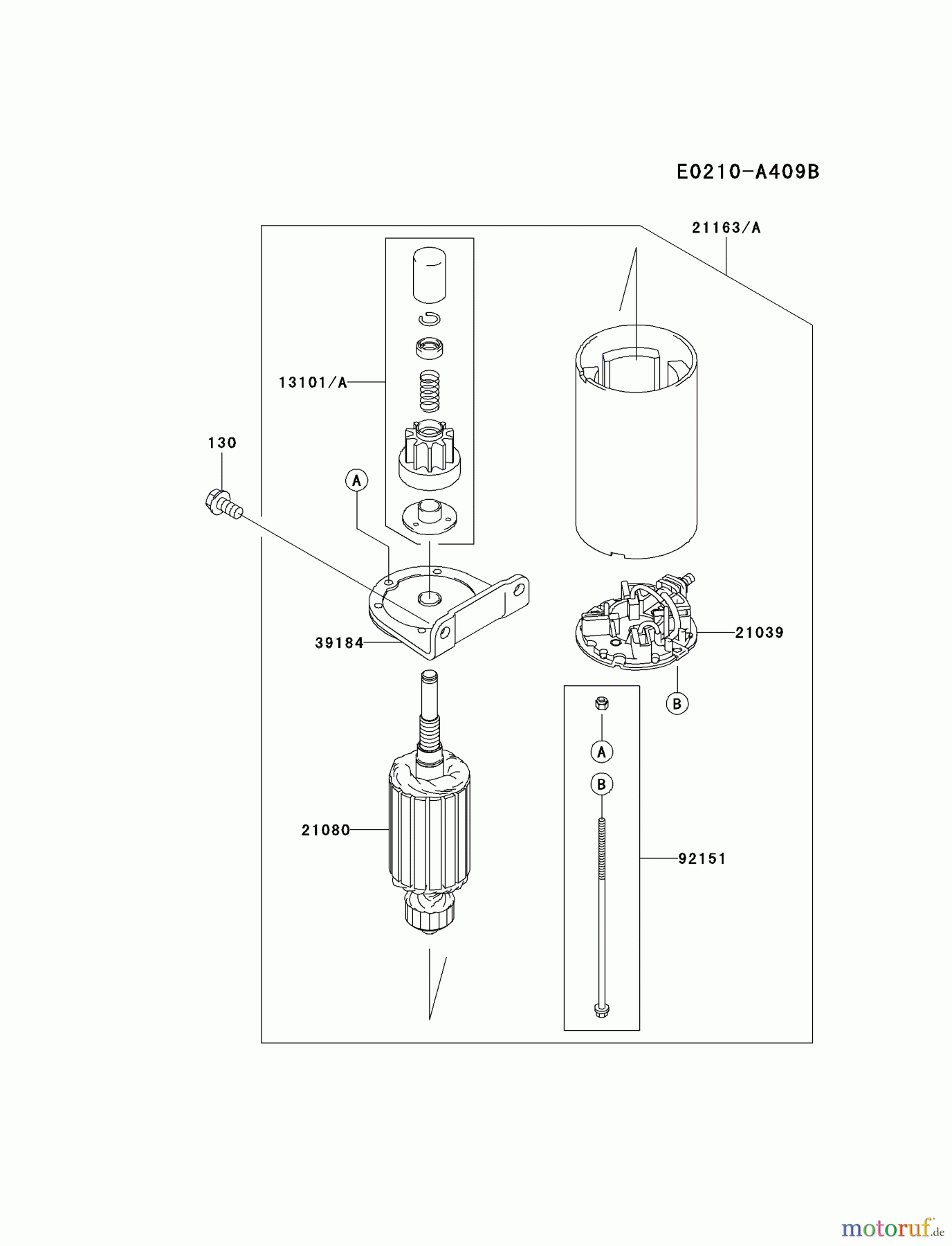  Kawasaki Motoren Motoren Vertikal FA210V - AS02 bis FH641V - DS24 FH580V-DS24 - Kawasaki FH580V 4-Stroke Engine STARTER