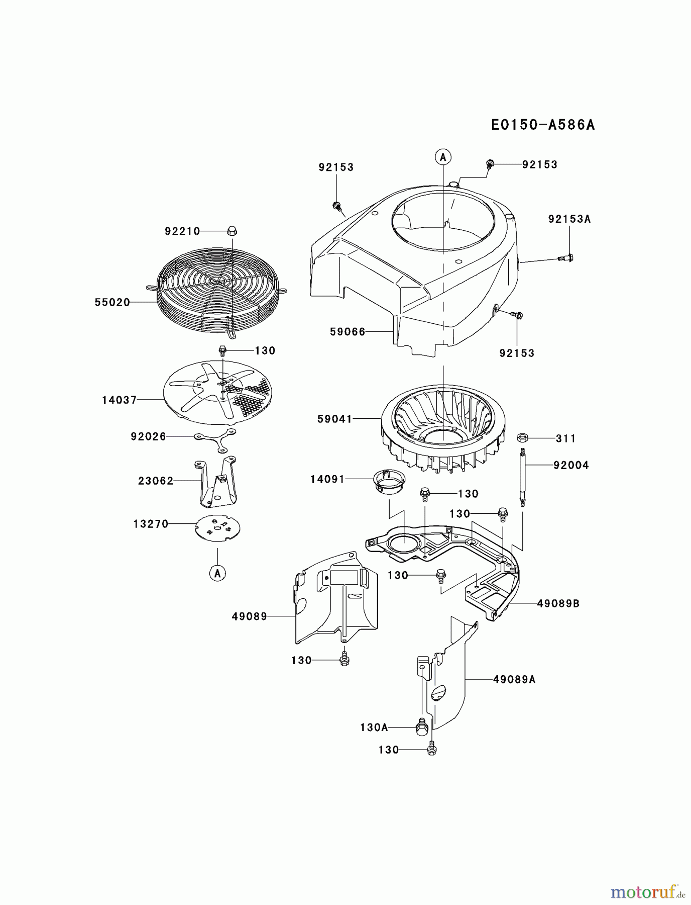  Kawasaki Motoren Motoren Vertikal FA210V - AS02 bis FH641V - DS24 FH641V-DS11 - Kawasaki FH641V 4-Stroke Engine COOLING-EQUIPMENT