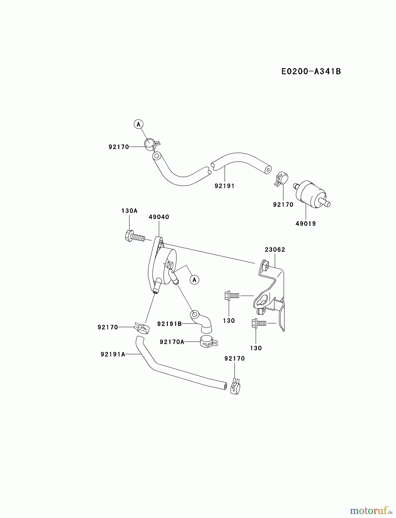  Kawasaki Motoren Motoren Vertikal FH641V - DS25 bis FS481V - BS13 FH721V-DS10 - Kawasaki FH721V 4-Stroke Engine FUEL-TANK/FUEL-VALVE