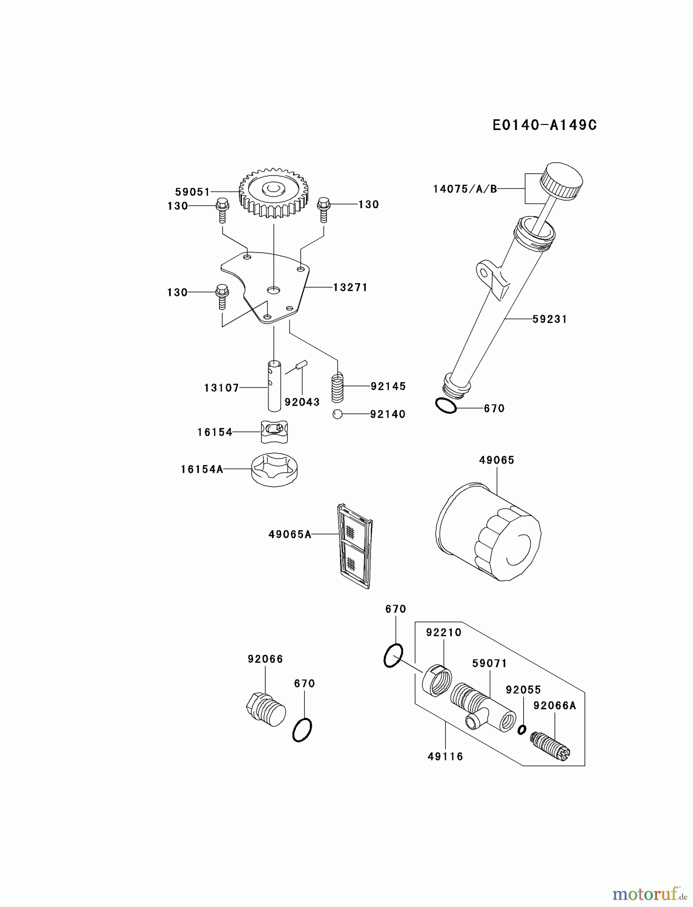  Kawasaki Motoren Motoren Vertikal FA210V - AS02 bis FH641V - DS24 FH641V-AS11 - Kawasaki FH641V 4-Stroke Engine LUBRICATION-EQUIPMENT