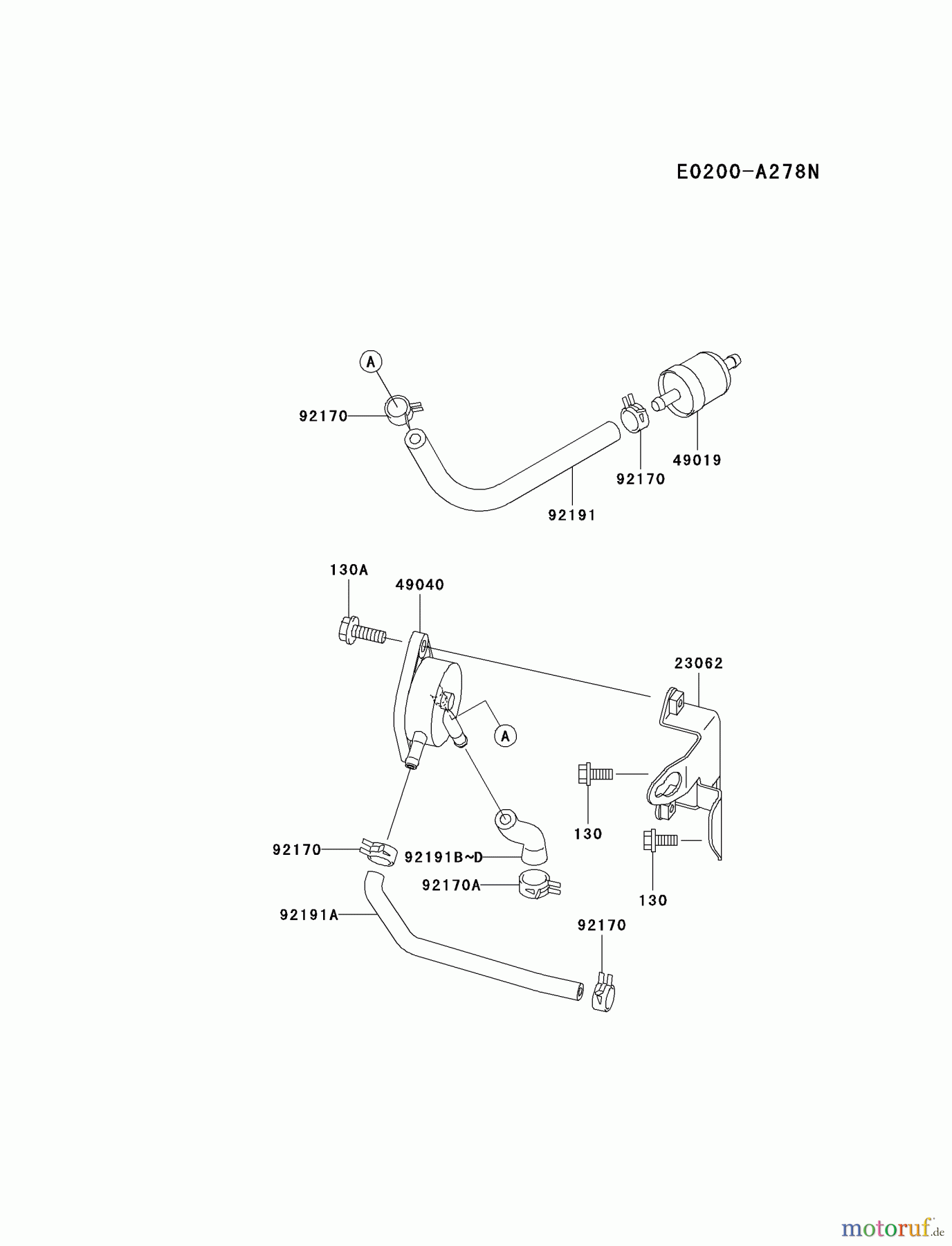  Kawasaki Motoren Motoren Vertikal FA210V - AS02 bis FH641V - DS24 FH601V-BS21 - Kawasaki FH601V 4-Stroke Engine FUEL-TANK/FUEL-VALVE