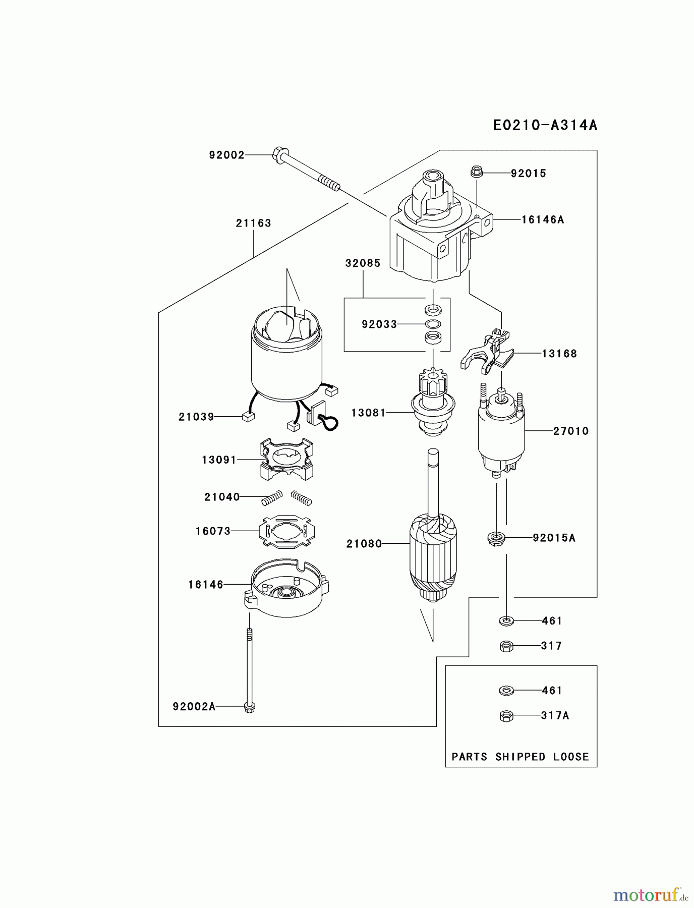  Kawasaki Motoren Motoren Vertikal FH641V - DS25 bis FS481V - BS13 FH680V-CS19 - Kawasaki FH680V 4-Stroke Engine STARTER