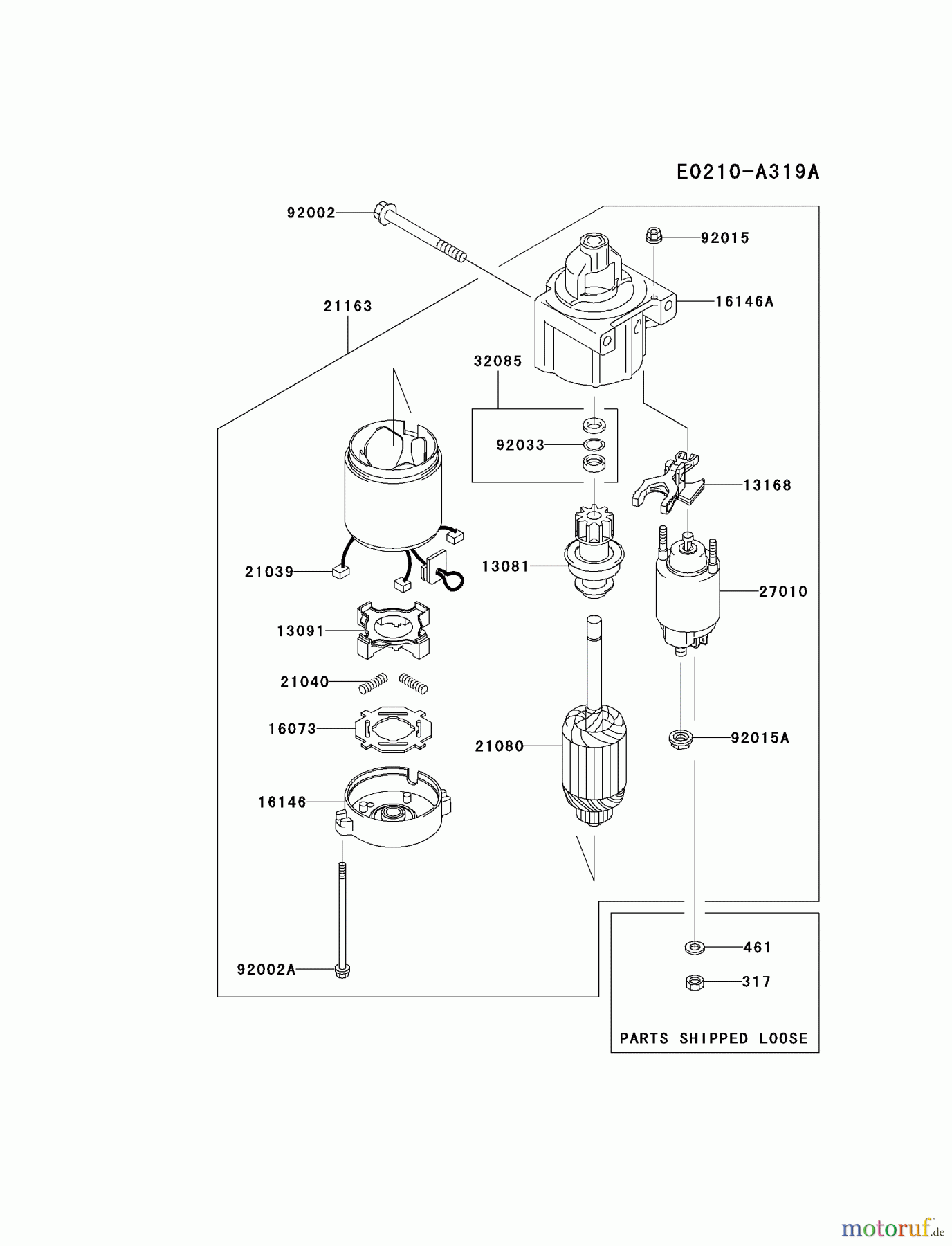  Kawasaki Motoren Motoren Vertikal FA210V - AS02 bis FH641V - DS24 FH641V-BS26 - Kawasaki FH641V 4-Stroke Engine STARTER