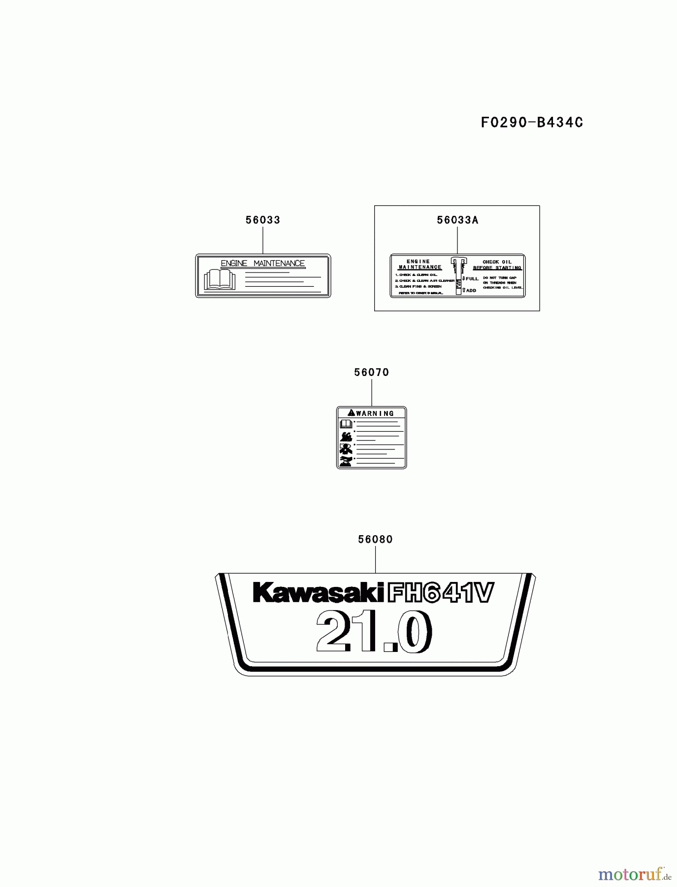  Kawasaki Motoren Motoren Vertikal FA210V - AS02 bis FH641V - DS24 FH641V-BS31 - Kawasaki FH641V 4-Stroke Engine LABEL