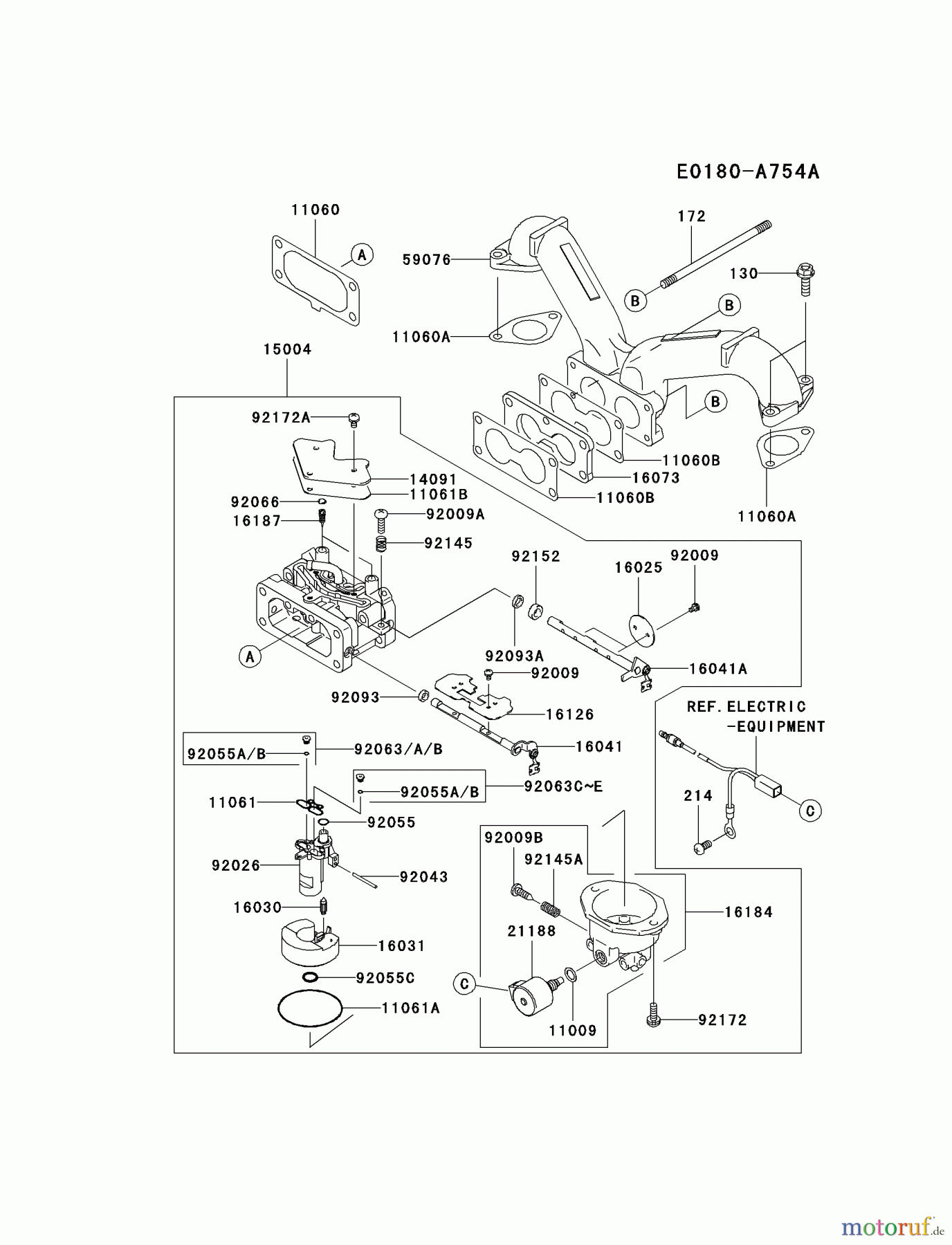  Kawasaki Motoren Motoren Vertikal FA210V - AS02 bis FH641V - DS24 FH641V-CW05 - Kawasaki FH641V 4-Stroke Engine CARBURETOR #2