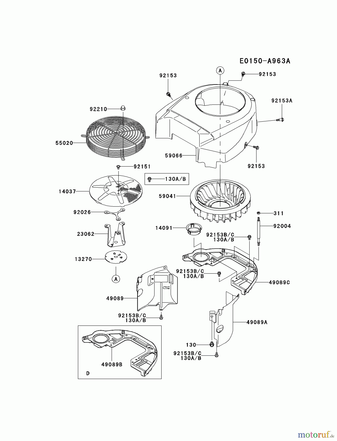  Kawasaki Motoren Motoren Vertikal FA210V - AS02 bis FH641V - DS24 FH641V-DS05 - Kawasaki FH641V 4-Stroke Engine COOLING-EQUIPMENT