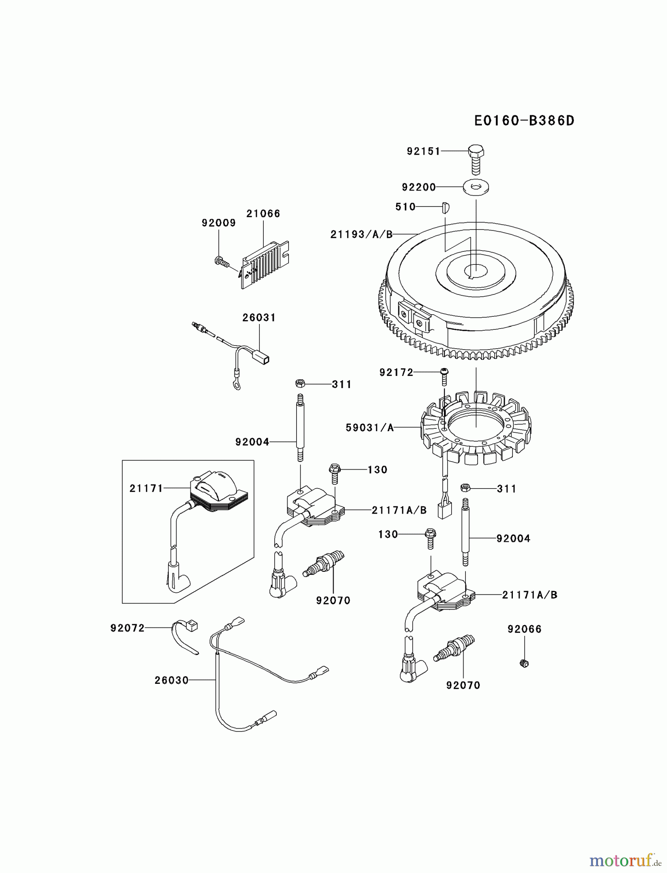  Kawasaki Motoren Motoren Vertikal FH641V - DS25 bis FS481V - BS13 FH641V-ES23 - Kawasaki FH641V 4-Stroke Engine ELECTRIC-EQUIPMENT