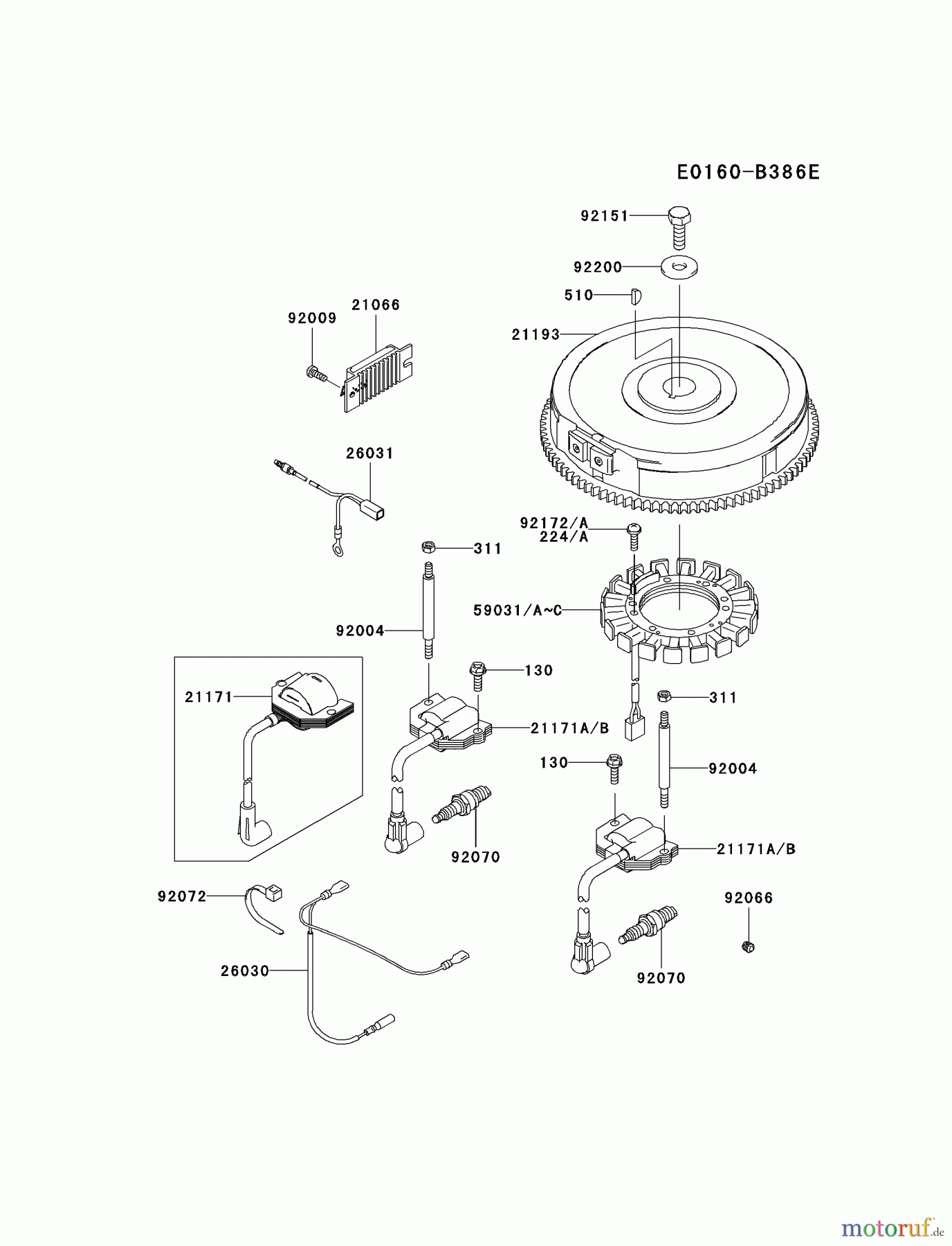  Kawasaki Motoren Motoren Vertikal FH641V - DS25 bis FS481V - BS13 FH641V-FS22 - Kawasaki FH641V 4-Stroke Engine ELECTRIC-EQUIPMENT