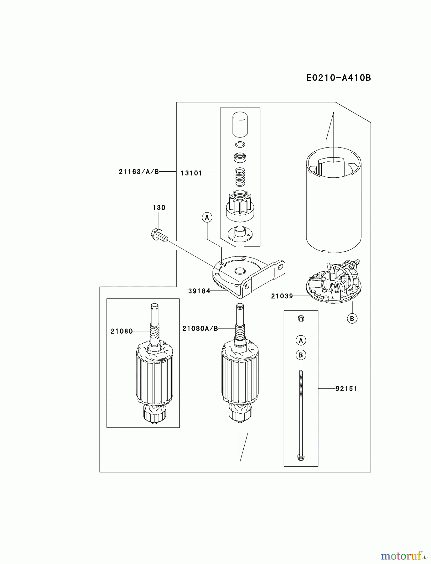  Kawasaki Motoren Motoren Vertikal FH641V - DS25 bis FS481V - BS13 FH661V-CS05 - Kawasaki FH661V 4-Stroke Engine STARTER