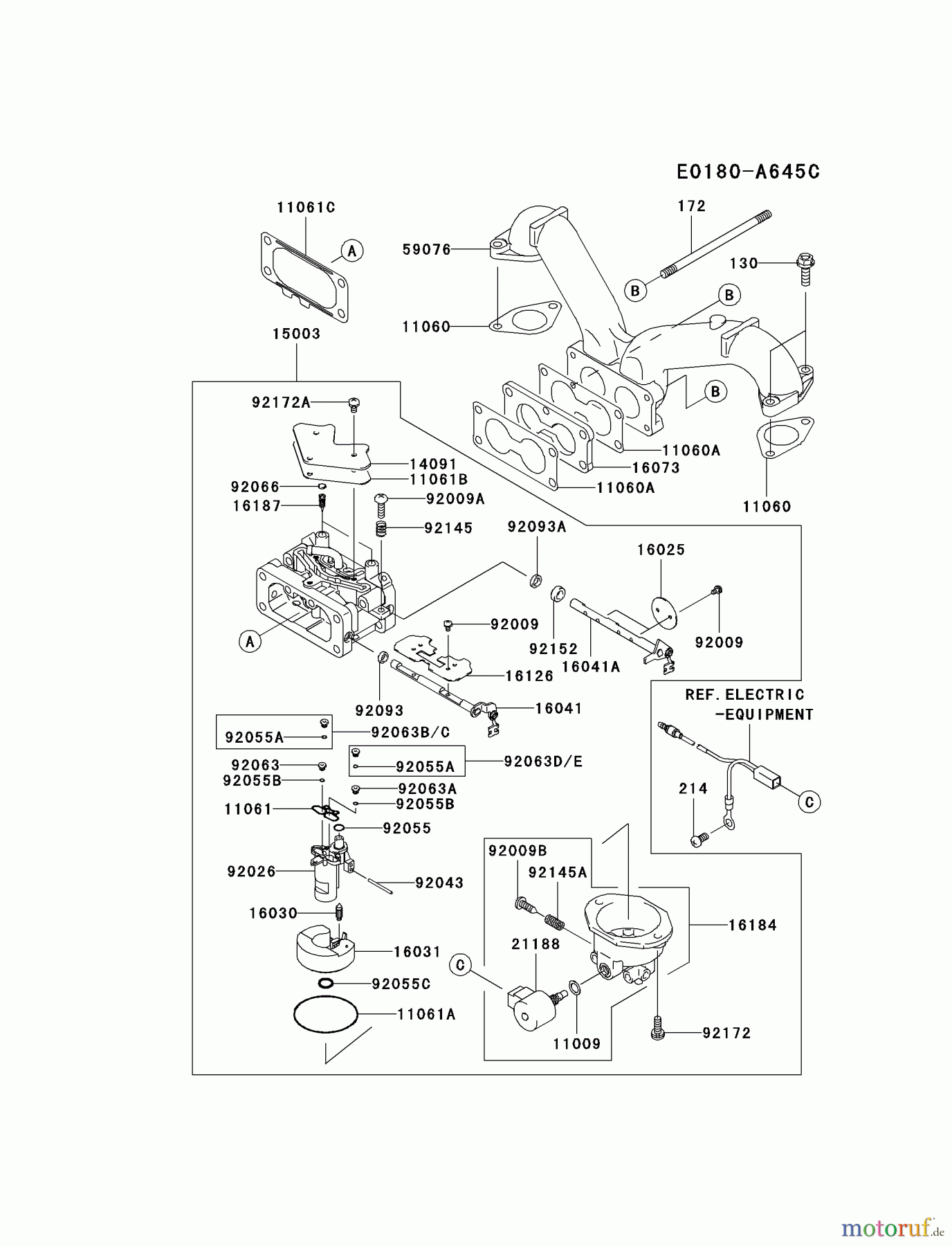  Kawasaki Motoren Motoren Vertikal FH641V - DS25 bis FS481V - BS13 FH680V-AS37 - Kawasaki FH680V 4-Stroke Engine CARBURETOR #1