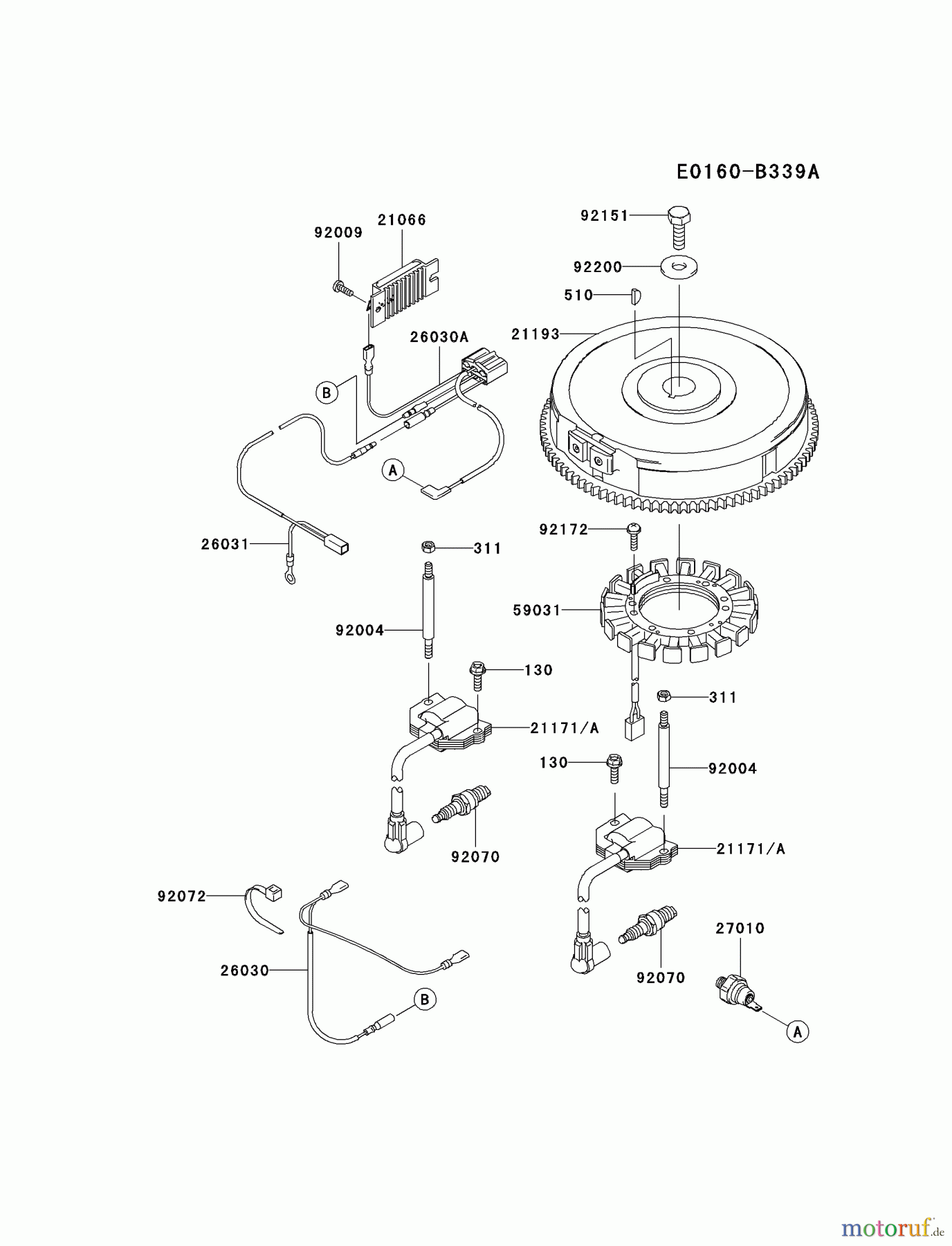  Kawasaki Motoren Motoren Vertikal FH641V - DS25 bis FS481V - BS13 FH680V-AS41 - Kawasaki FH680V 4-Stroke Engine ELECTRIC-EQUIPMENT