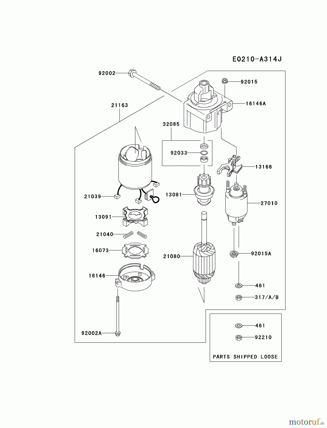  Kawasaki Motoren Motoren Vertikal FH641V - DS25 bis FS481V - BS13 FH680V-ES32 - Kawasaki FH680V 4-Stroke Engine STARTER