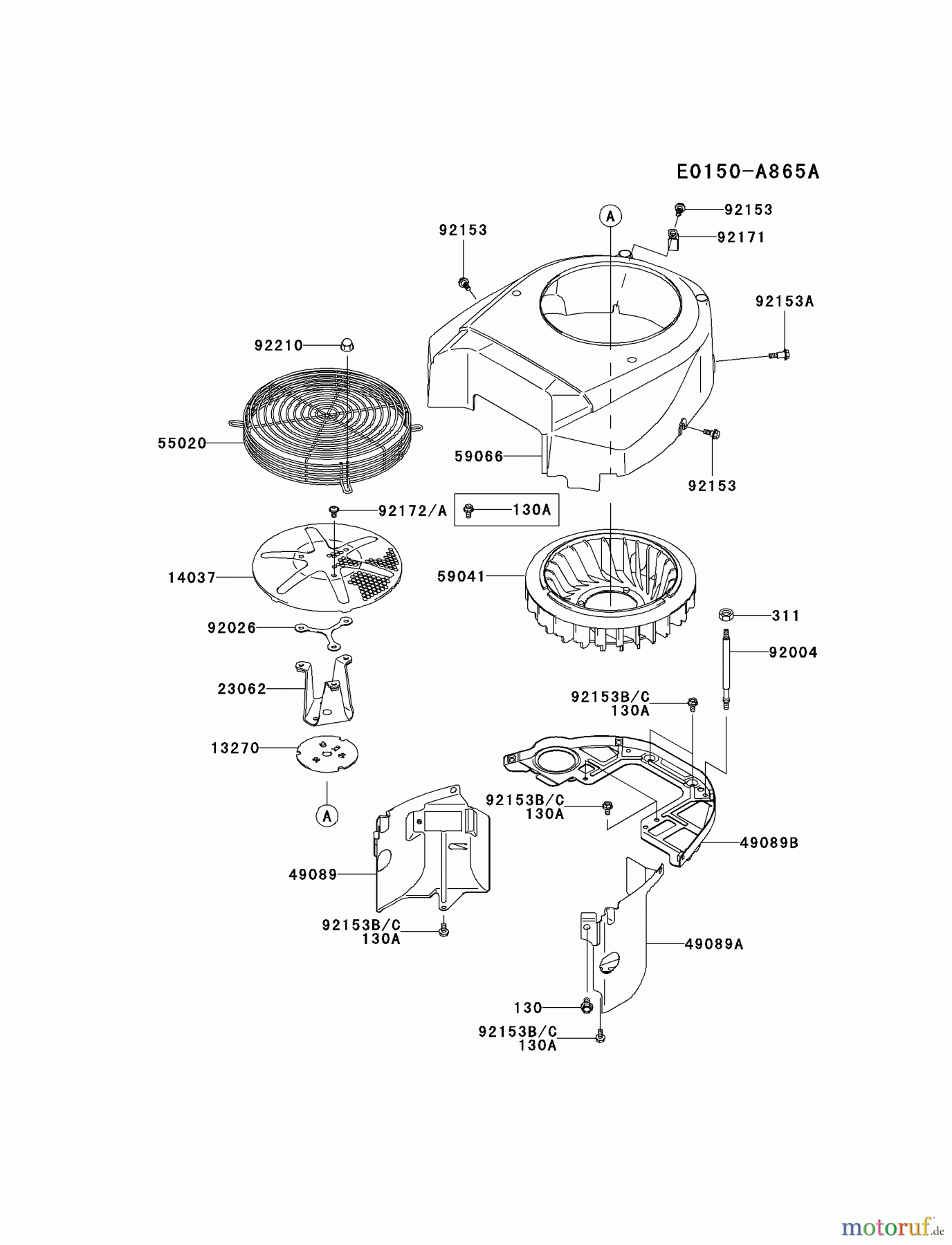  Kawasaki Motoren Motoren Vertikal FH641V - DS25 bis FS481V - BS13 FH721V-FS21 - Kawasaki FH721V 4-Stroke Engine COOLING-EQUIPMENT