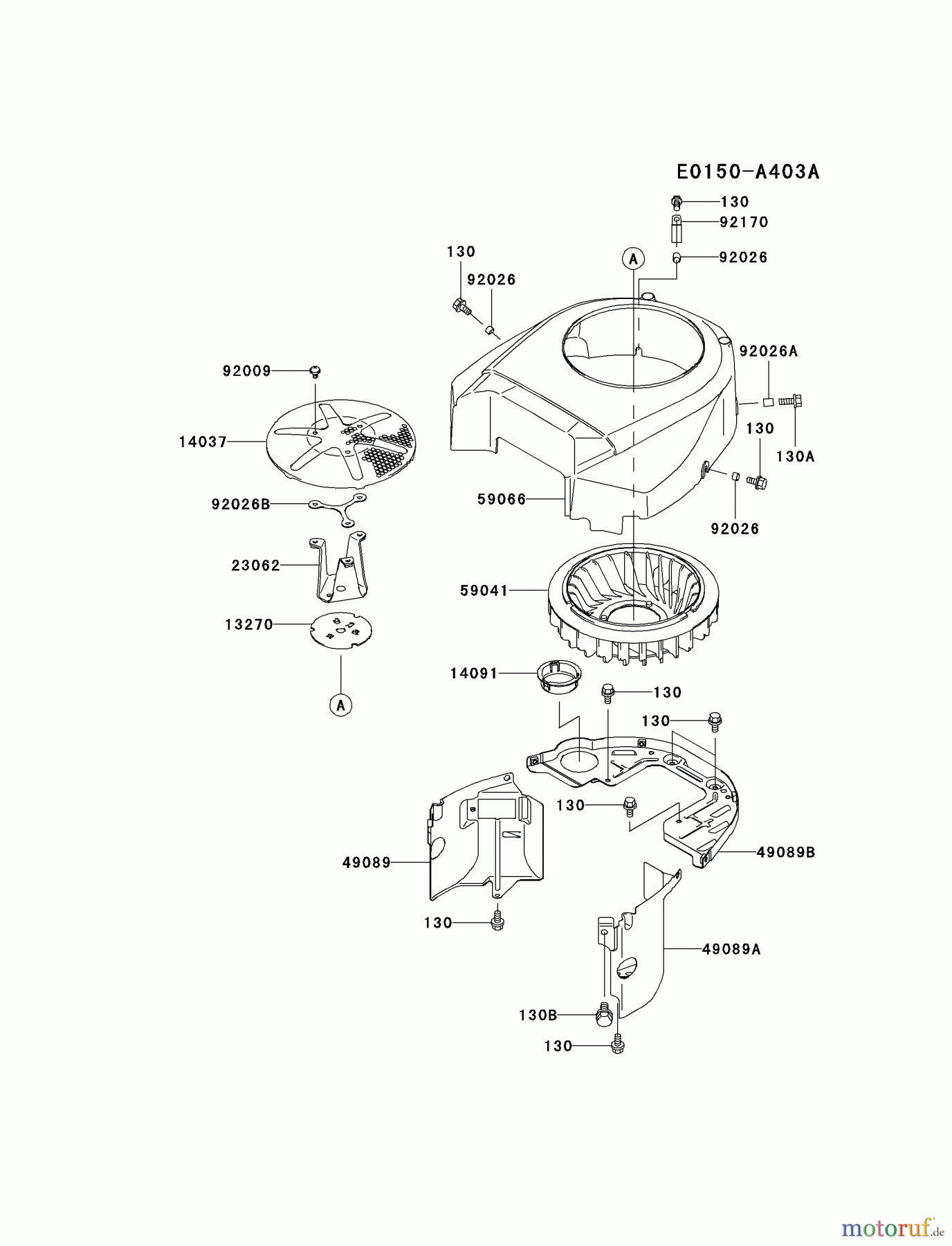  Kawasaki Motoren Motoren Vertikal FH641V - DS25 bis FS481V - BS13 FH721V-AS10 - Kawasaki FH721V 4-Stroke Engine COOLING-EQUIPMENT