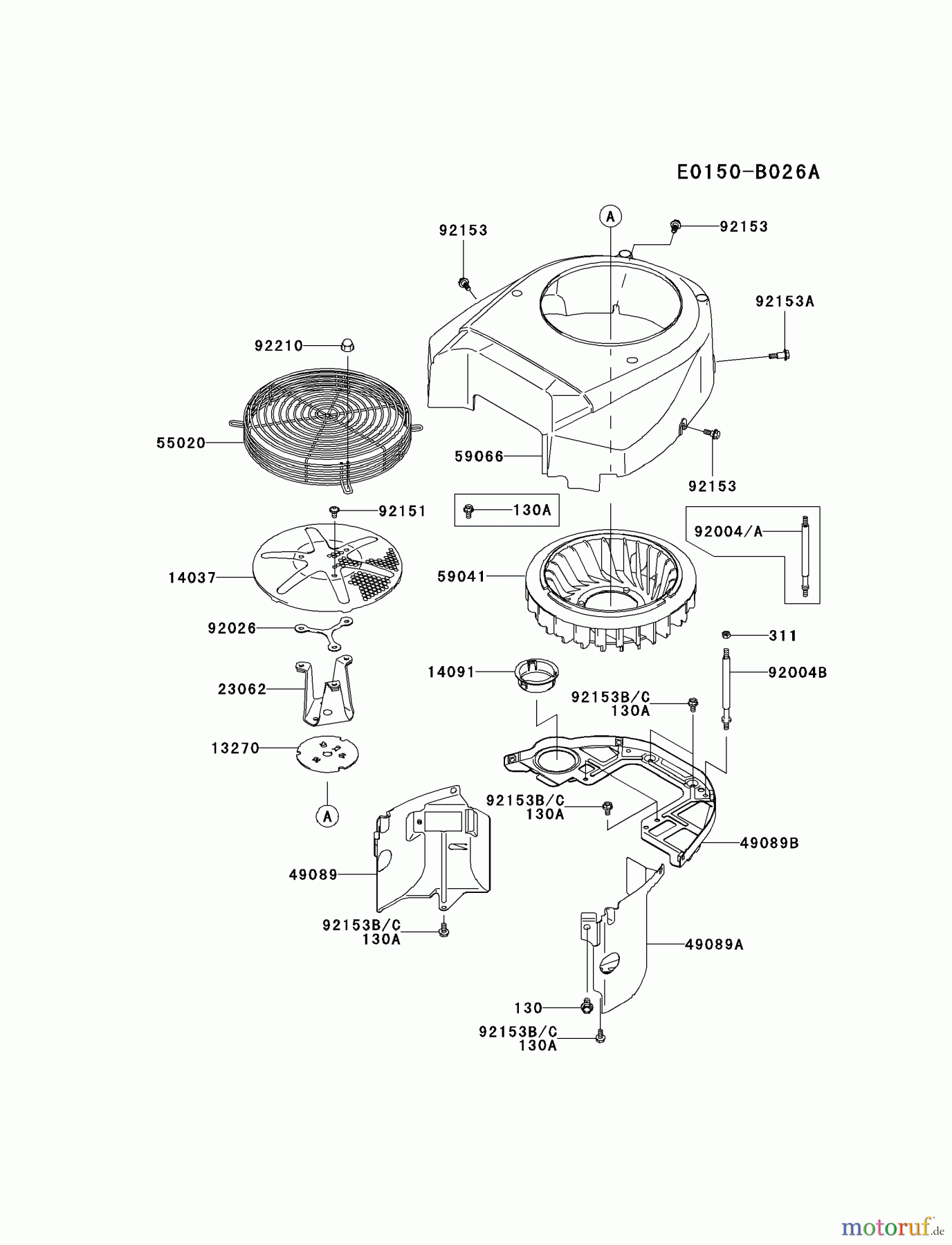  Kawasaki Motoren Motoren Vertikal FH641V - DS25 bis FS481V - BS13 FH721V-ES13 - Kawasaki FH721V 4-Stroke Engine COOLING-EQUIPMENT