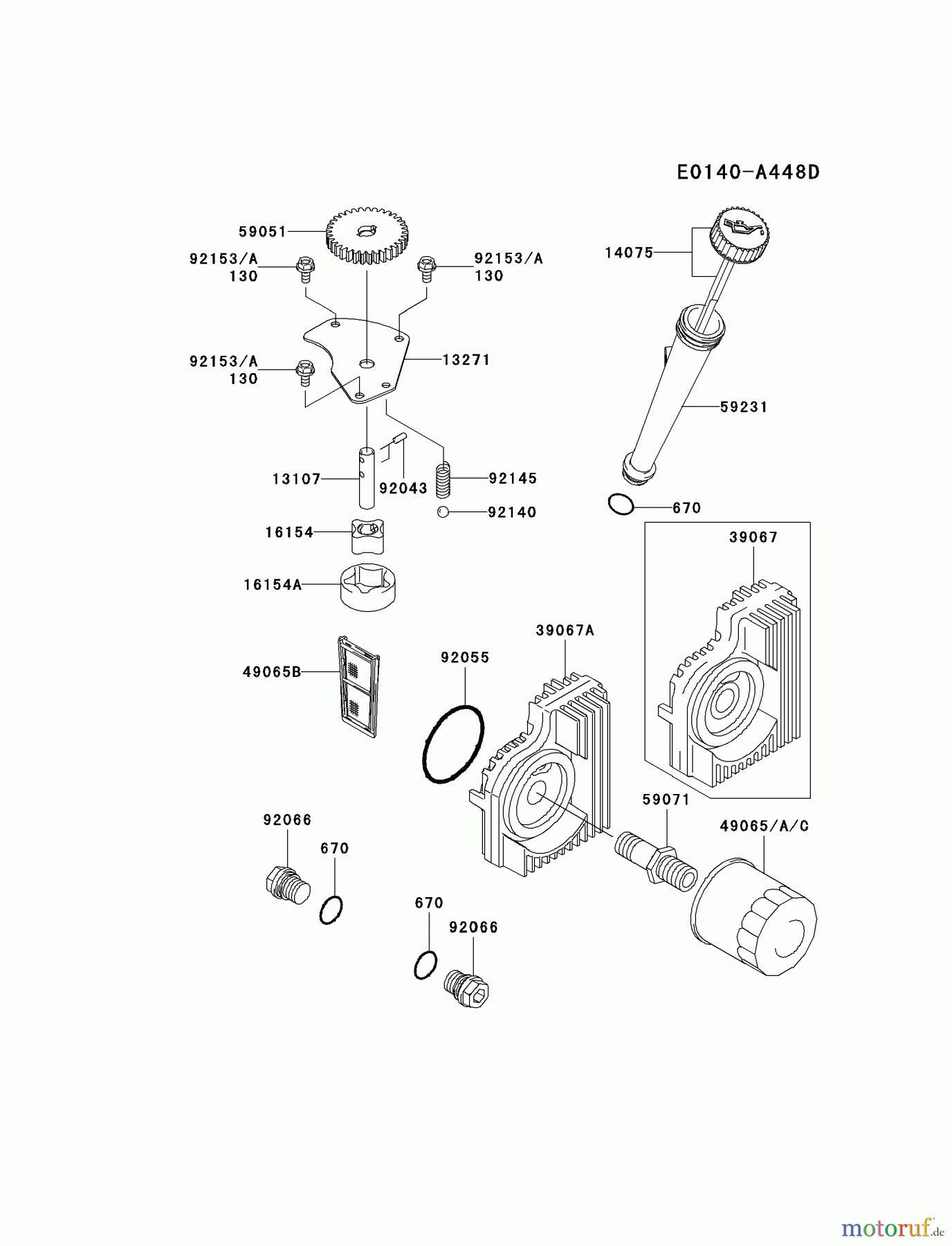  Kawasaki Motoren Motoren Vertikal FH641V - DS25 bis FS481V - BS13 FH721V-ES13 - Kawasaki FH721V 4-Stroke Engine LUBRICATION-EQUIPMENT