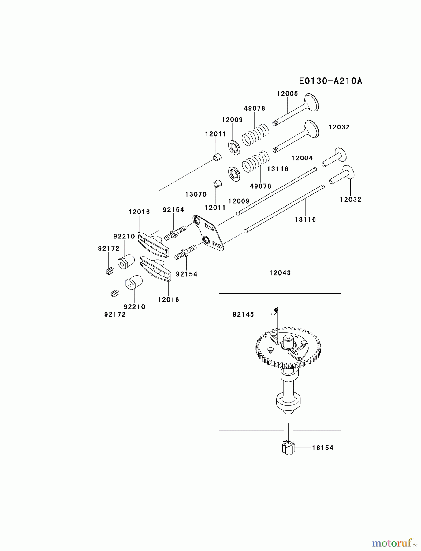  Kawasaki Motoren Motoren Vertikal FH641V - DS25 bis FS481V - BS13 FJ180V-AM01 - Kawasaki FJ180V 4-Stroke Engine VALVE/CAMSHAFT