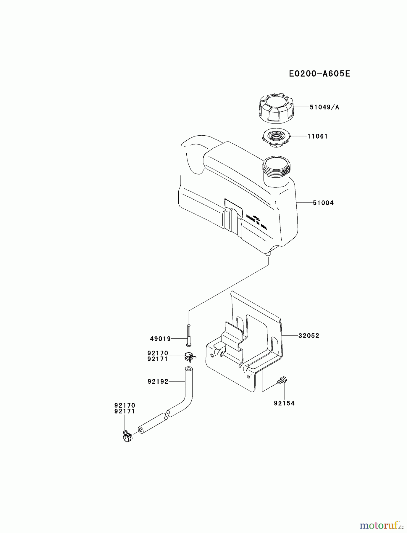  Kawasaki Motoren Motoren Vertikal FH641V - DS25 bis FS481V - BS13 FJ180V-AM11 - Kawasaki FJ180V 4-Stroke Engine FUEL-TANK/FUEL-VALVE