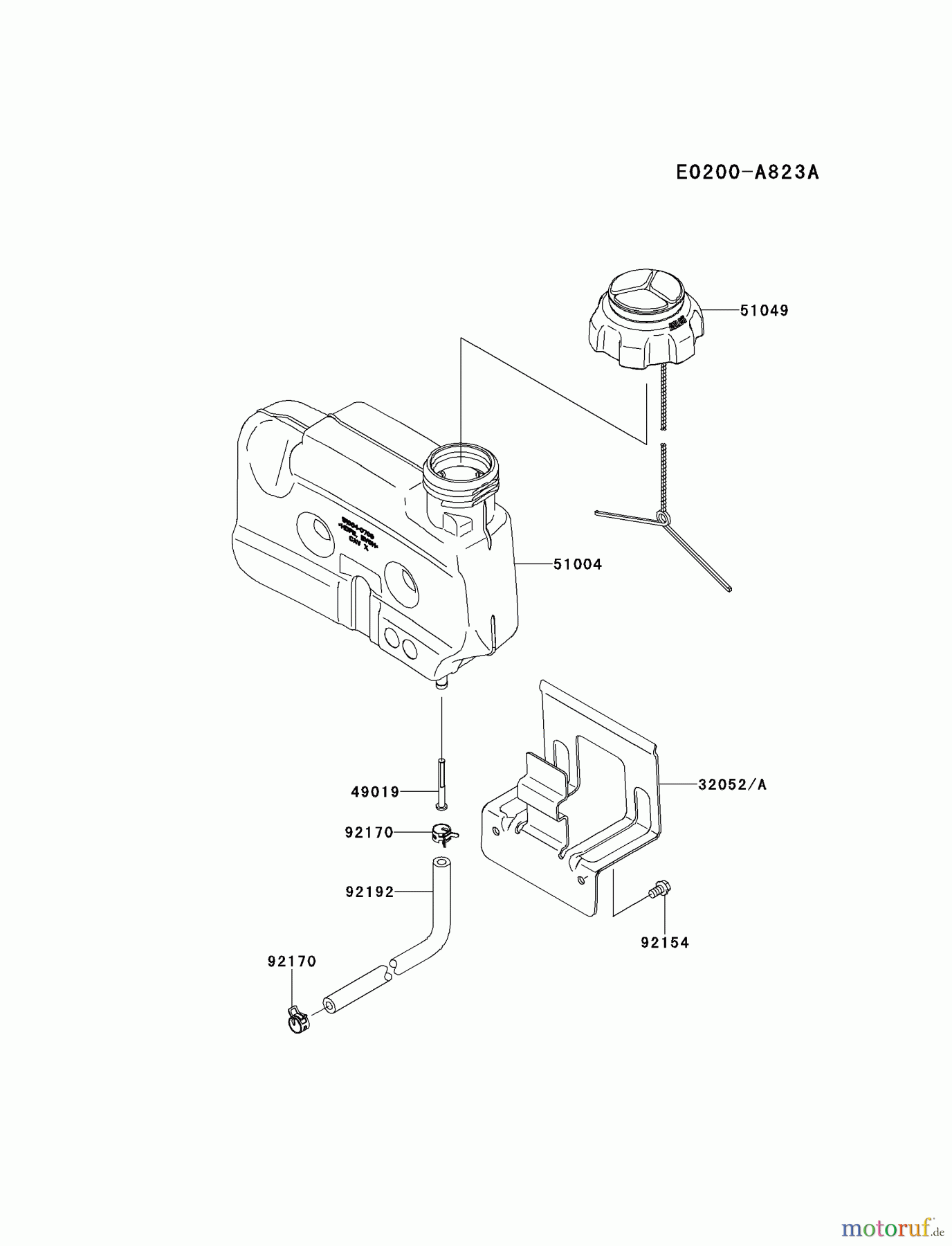  Kawasaki Motoren Motoren Vertikal FH641V - DS25 bis FS481V - BS13 FJ180V-BM18 - Kawasaki FJ180V 4-Stroke Engine FUEL-TANK/FUEL-VALVE