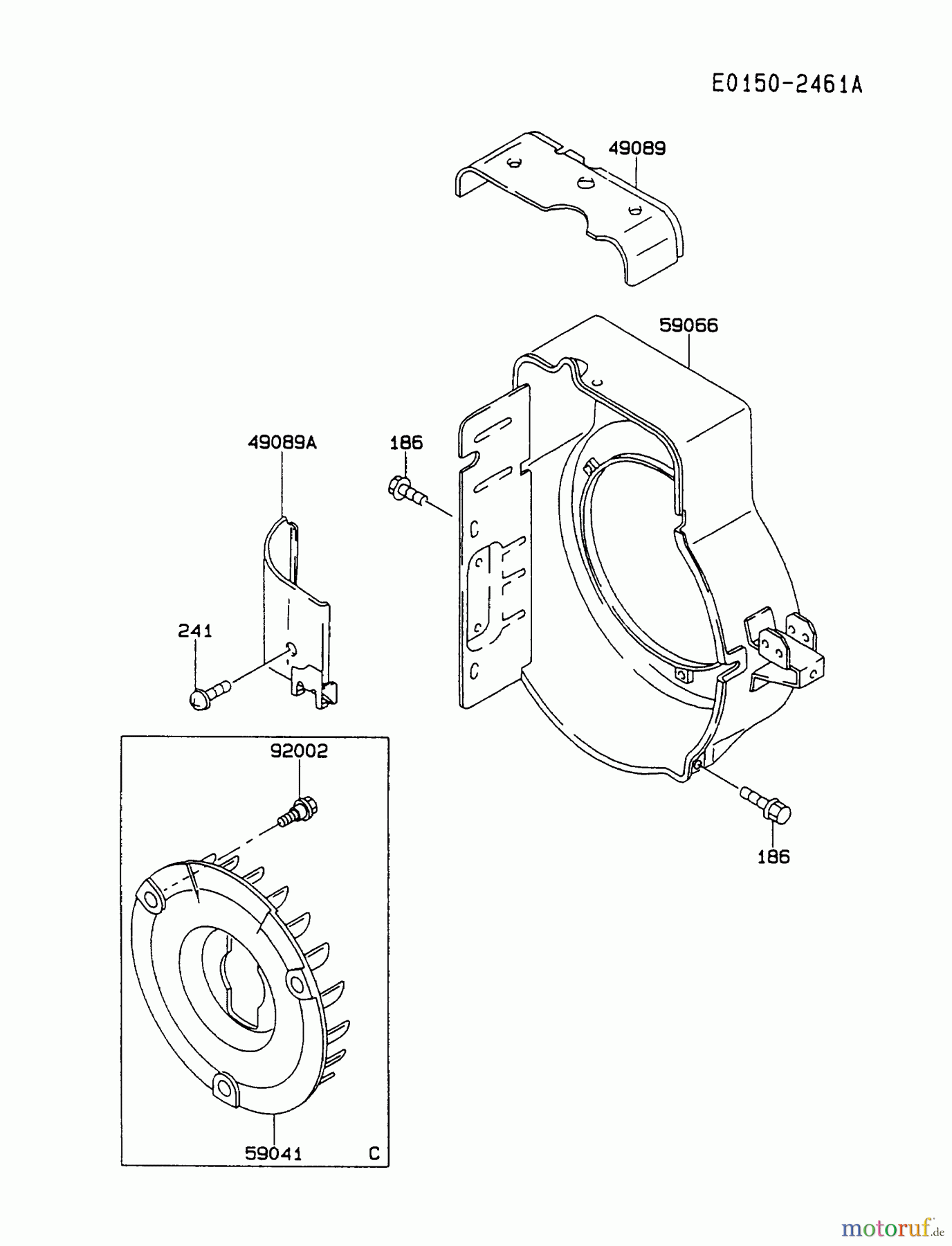  Kawasaki Motoren Motoren, Horizontal FA130D-BS20 - Kawasaki FA130D 4-Stroke Engine COOLING-EQUIPMENT