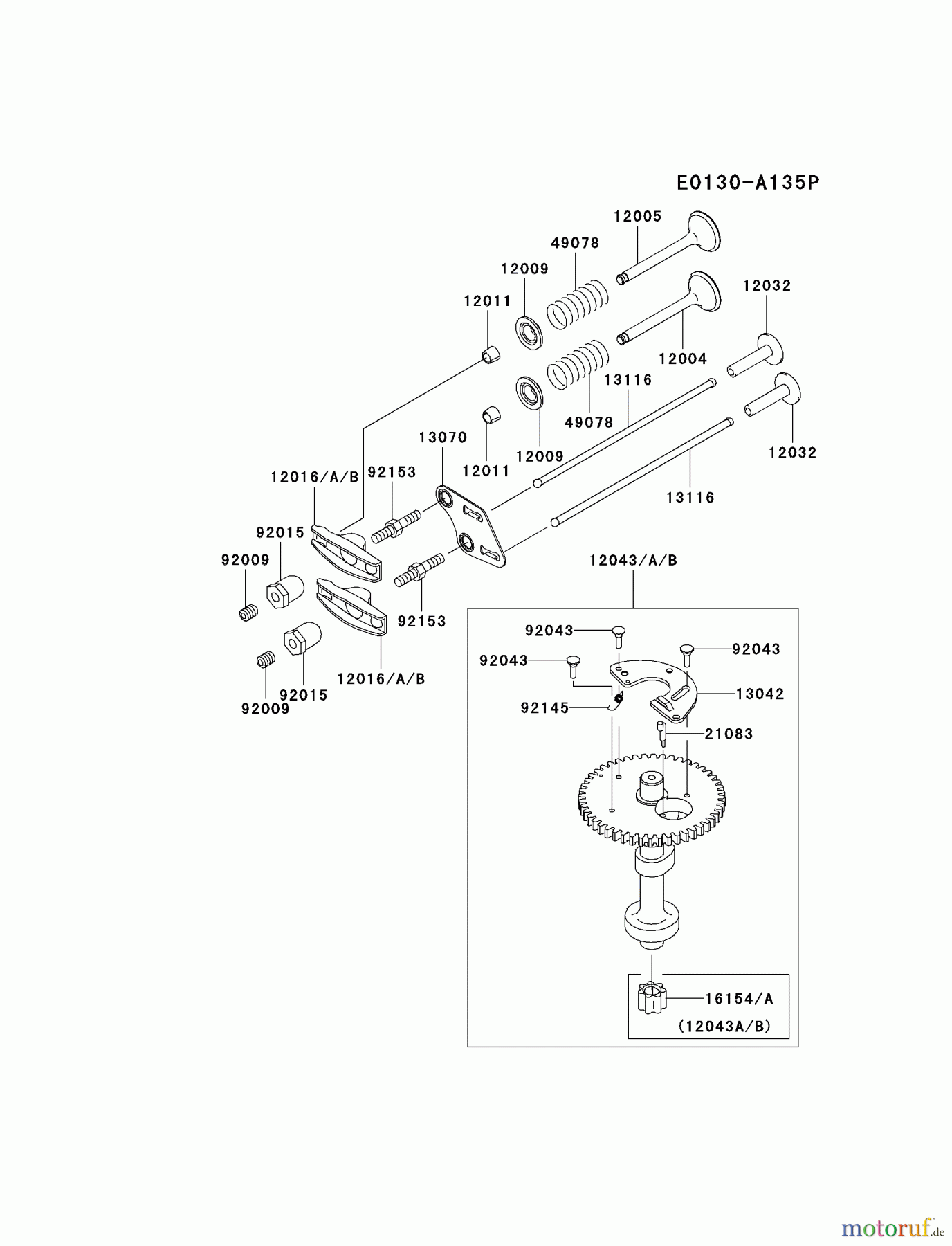  Kawasaki Motoren Motoren Vertikal FH641V - DS25 bis FS481V - BS13 FJ180V-BS18 - Kawasaki FJ180V 4-Stroke Engine VALVE/CAMSHAFT