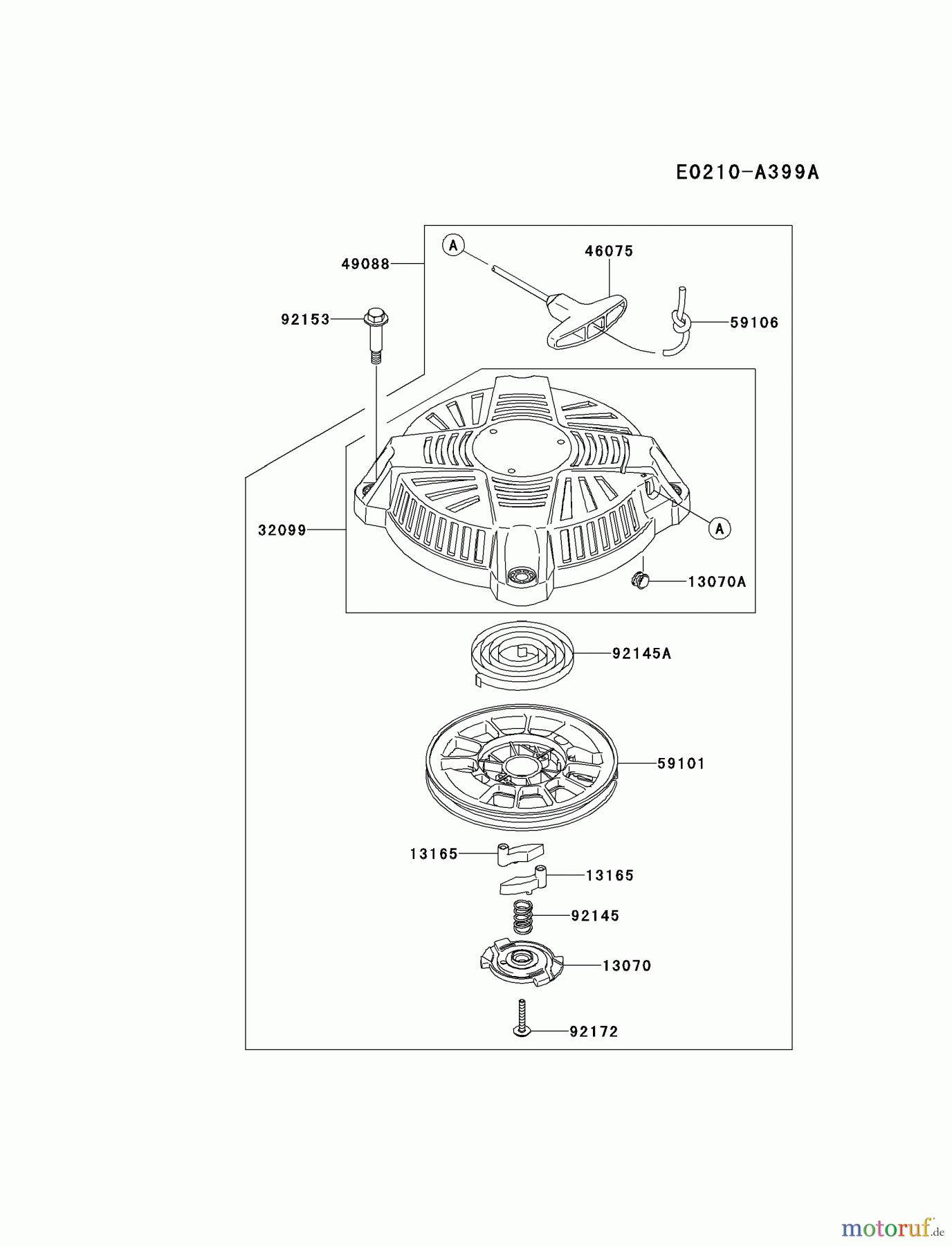  Kawasaki Motoren Motoren Vertikal FH641V - DS25 bis FS481V - BS13 FJ180V-BS40 - Kawasaki FJ180V 4-Stroke Engine STARTER