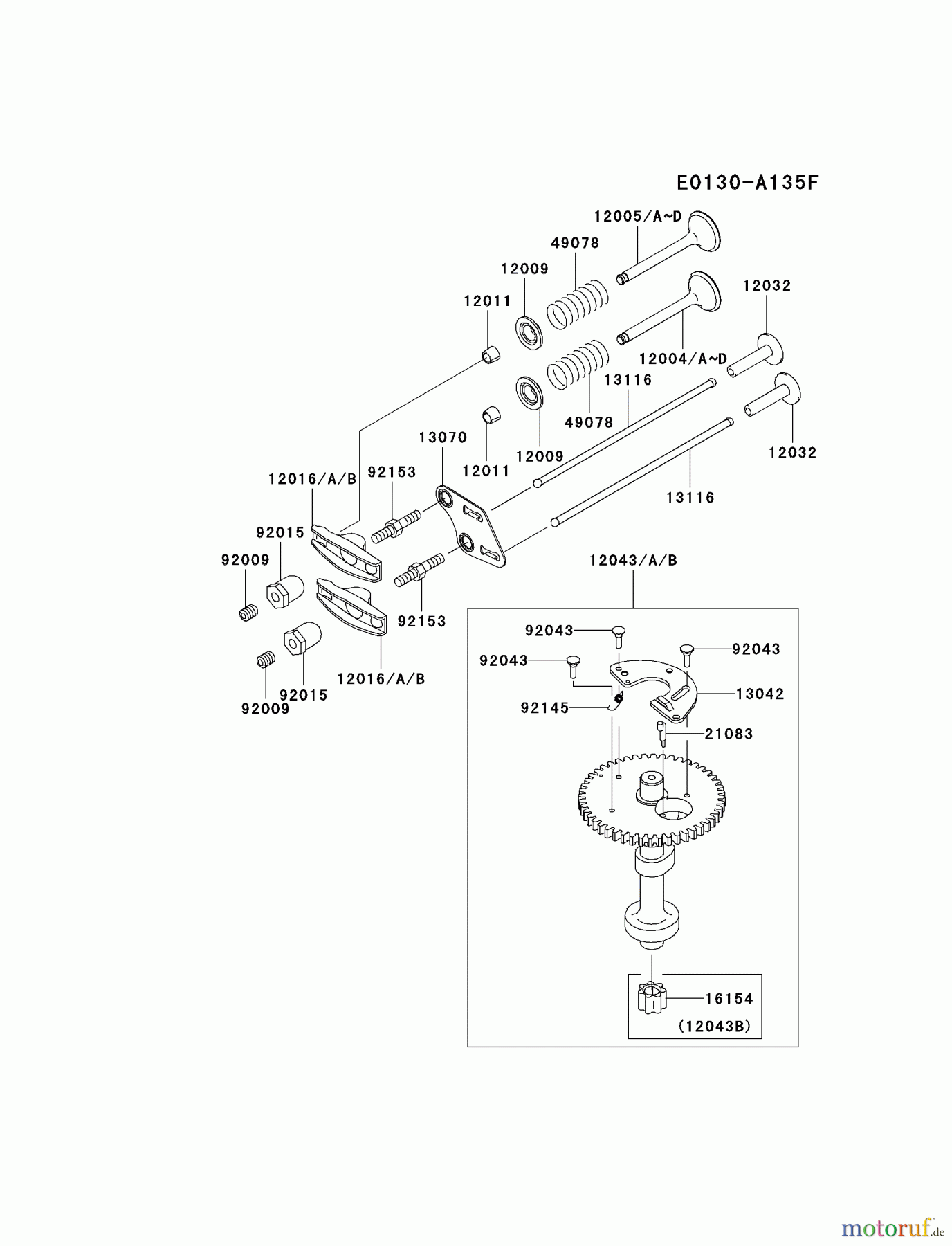  Kawasaki Motoren Motoren Vertikal FH641V - DS25 bis FS481V - BS13 FJ180V-CS10 - Kawasaki FJ180V 4-Stroke Engine VALVE/CAMSHAFT