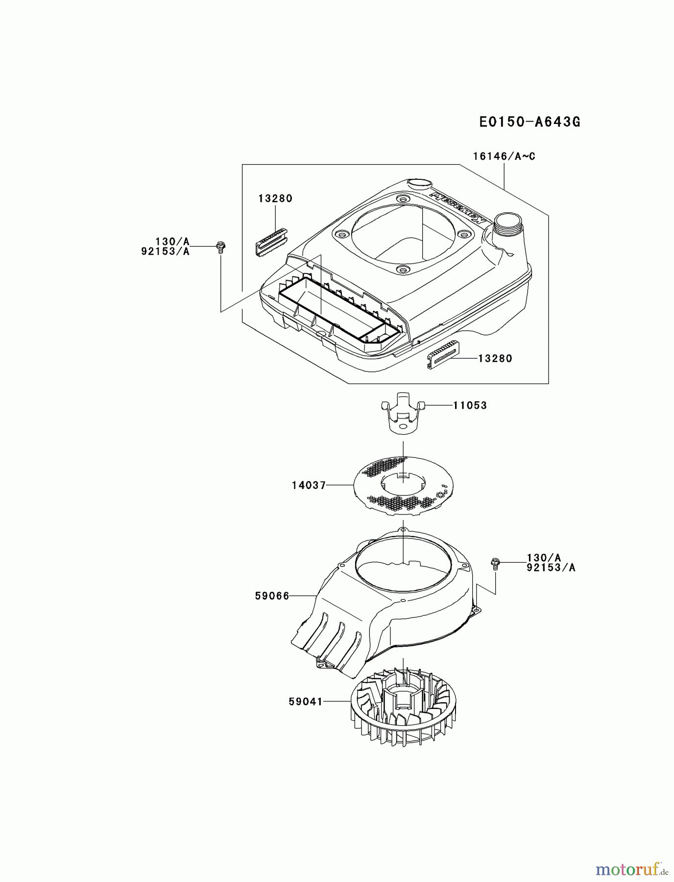  Kawasaki Motoren Motoren Vertikal FH641V - DS25 bis FS481V - BS13 FJ180V-CS13 - Kawasaki FJ180V 4-Stroke Engine COOLING-EQUIPMENT