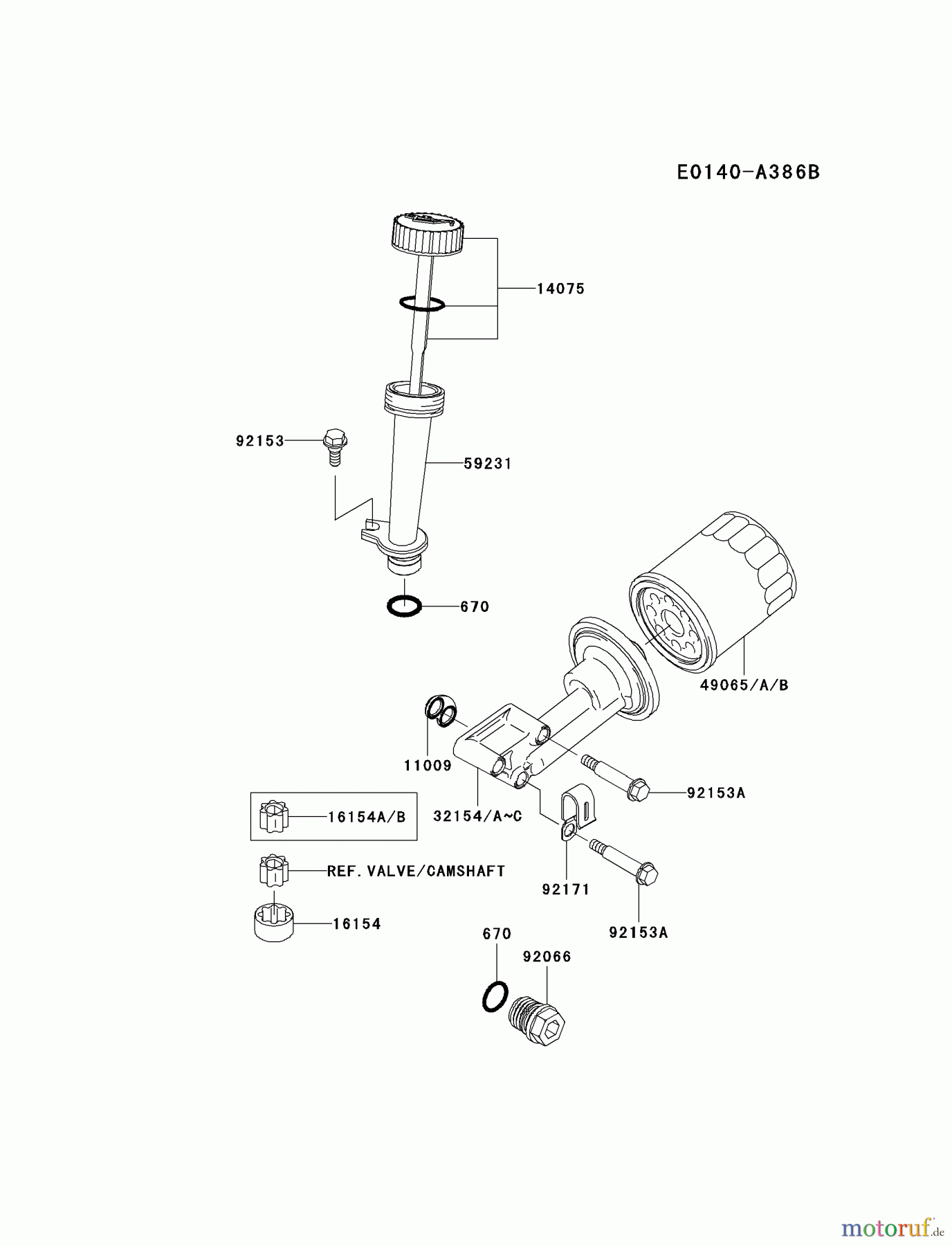  Kawasaki Motoren Motoren Vertikal FH641V - DS25 bis FS481V - BS13 FJ180V-CS13 - Kawasaki FJ180V 4-Stroke Engine LUBRICATION-EQUIPMENT