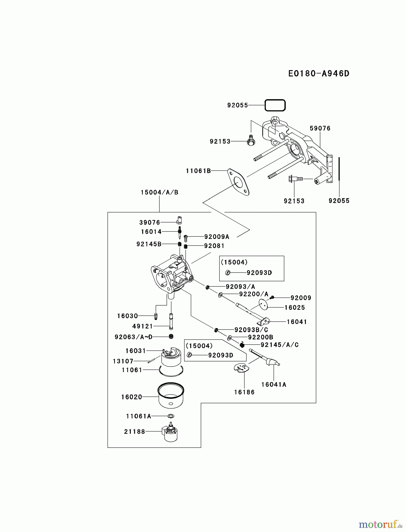  Kawasaki Motoren Motoren Vertikal FH641V - DS25 bis FS481V - BS13 FR541V-AS51 - Kawasaki FR541V 4-Stroke Engine CARBURETOR