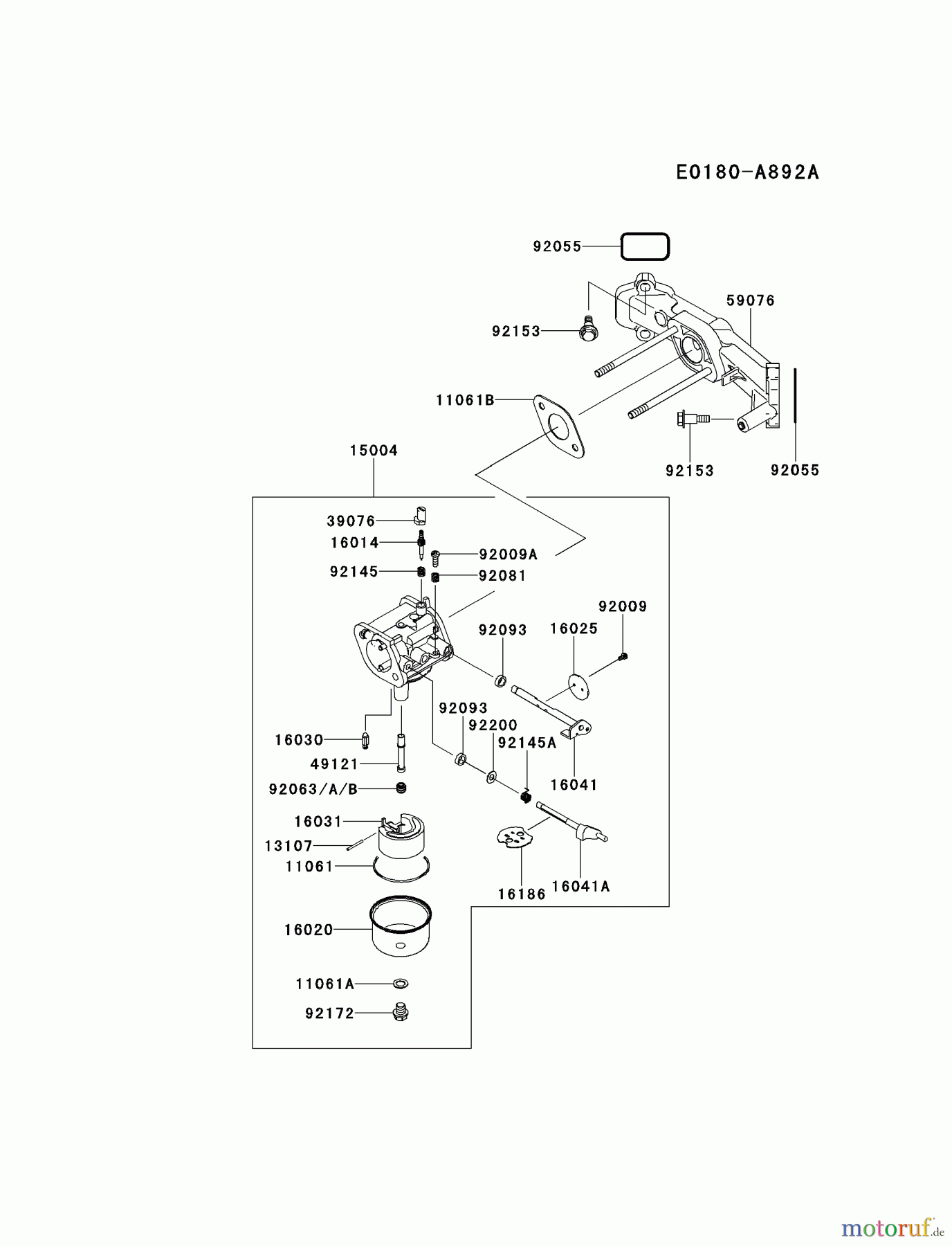  Kawasaki Motoren Motoren Vertikal FH641V - DS25 bis FS481V - BS13 FR600V-AS00 - Kawasaki FR600V 4-Stroke Engine CARBURETOR