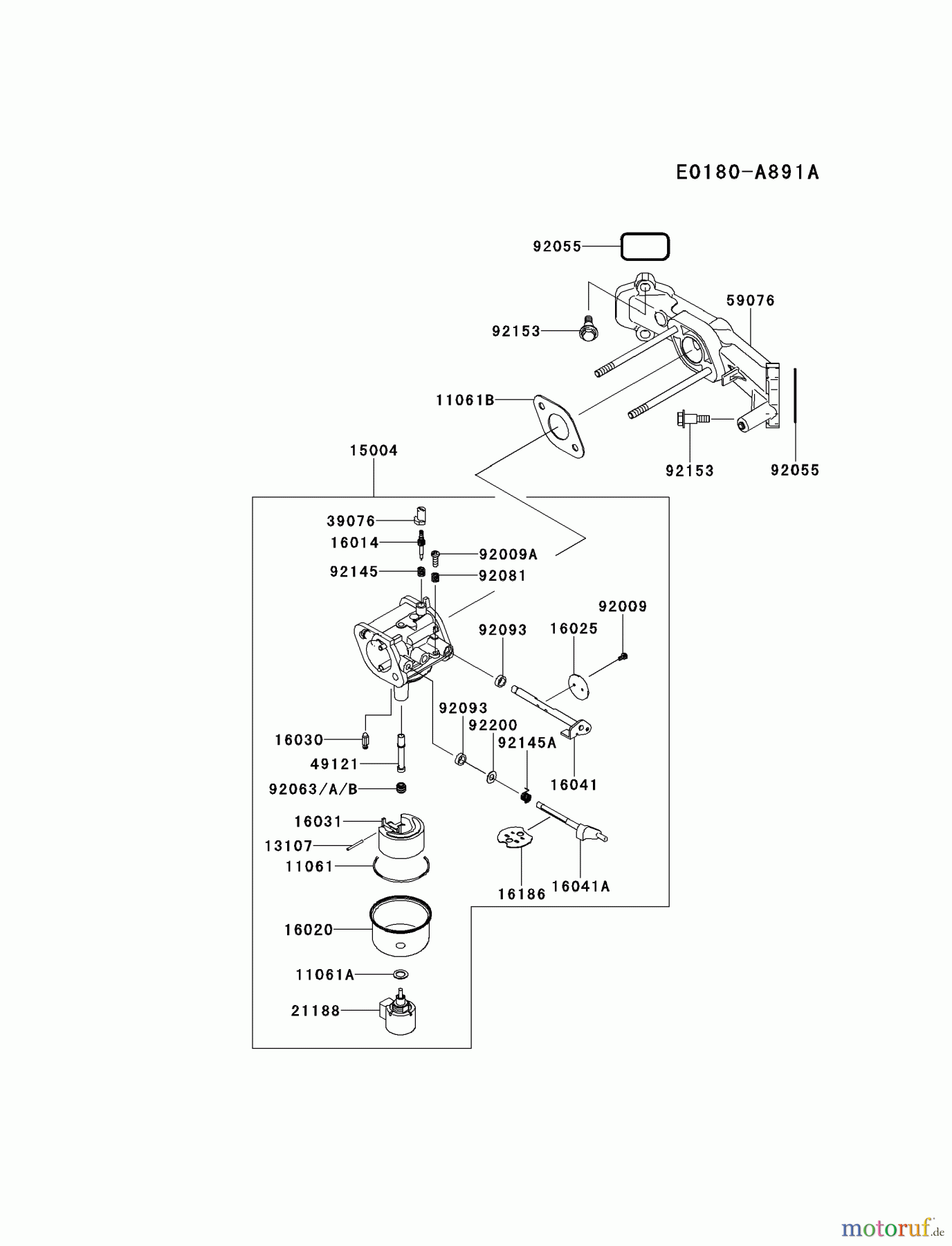  Kawasaki Motoren Motoren Vertikal FH641V - DS25 bis FS481V - BS13 FR600V-BS00 - Kawasaki FR600V 4-Stroke Engine CARBURETOR