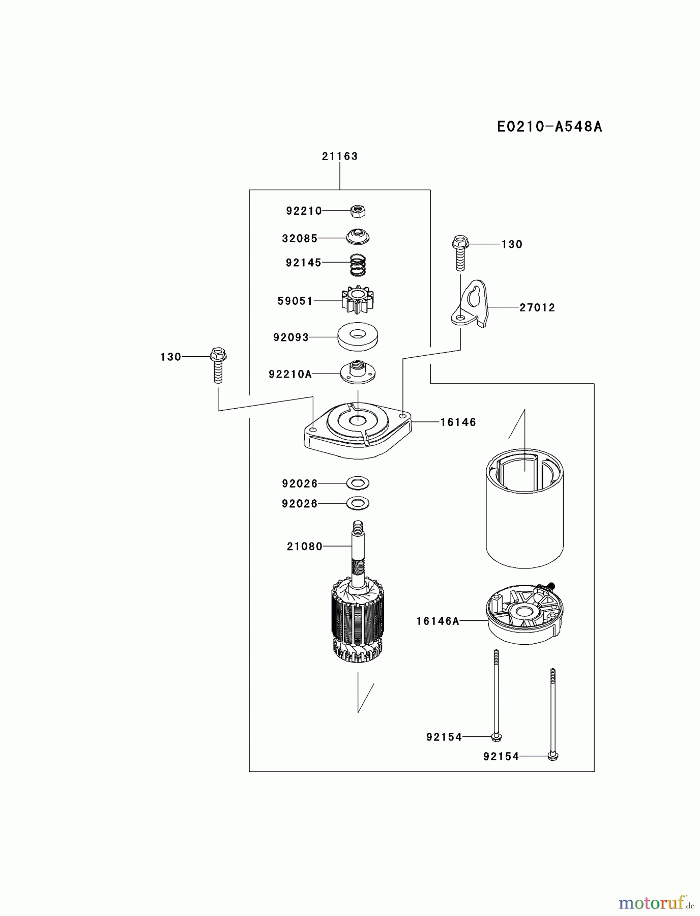  Kawasaki Motoren Motoren Vertikal FH641V - DS25 bis FS481V - BS13 FR541V-AS05 - Kawasaki FR541V 4-Stroke Engine STARTER