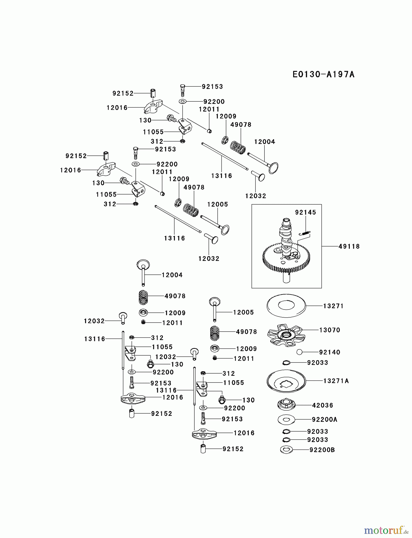  Kawasaki Motoren Motoren Vertikal FH641V - DS25 bis FS481V - BS13 FR600V-BS00 - Kawasaki FR600V 4-Stroke Engine VALVE/CAMSHAFT