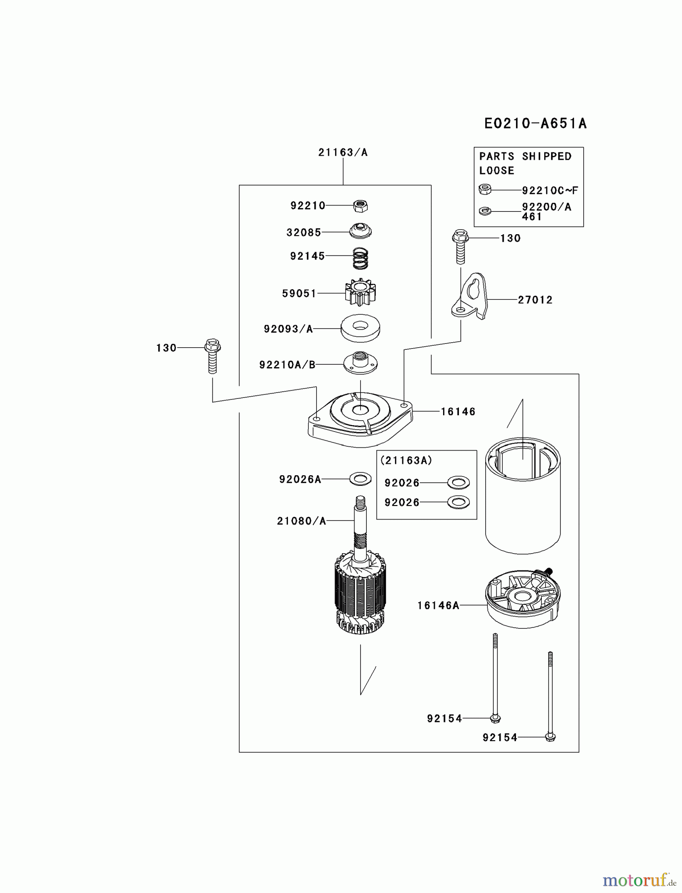  Kawasaki Motoren Motoren Vertikal FH641V - DS25 bis FS481V - BS13 FR541V-BS04 - Kawasaki FR541V 4-Stroke Engine STARTER