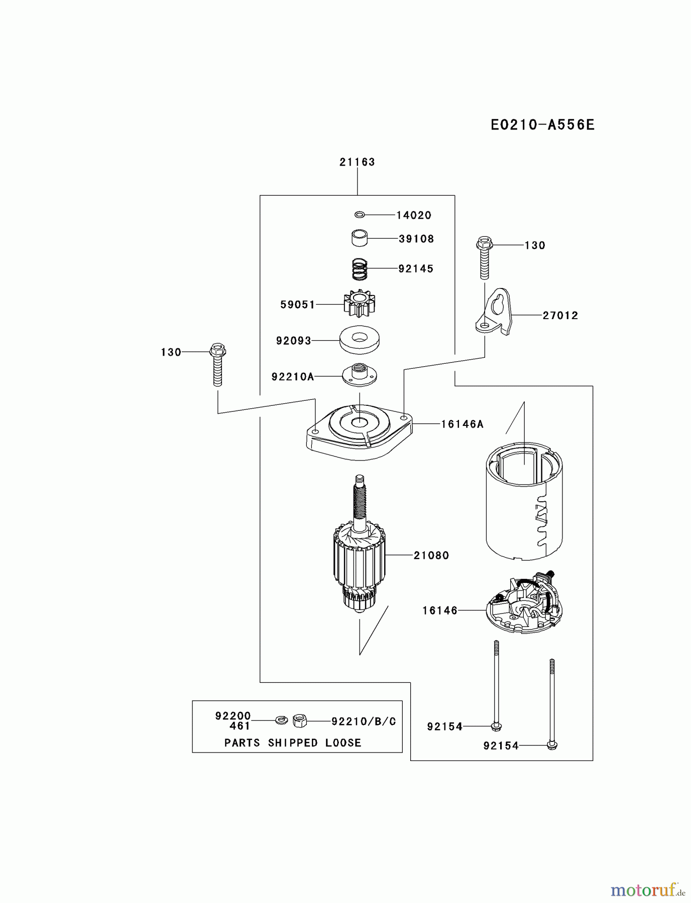  Kawasaki Motoren Motoren Vertikal FH641V - DS25 bis FS481V - BS13 FR651V-AS11 - Kawasaki FR651V 4-Stroke Engine STARTER(?R651VB39844)