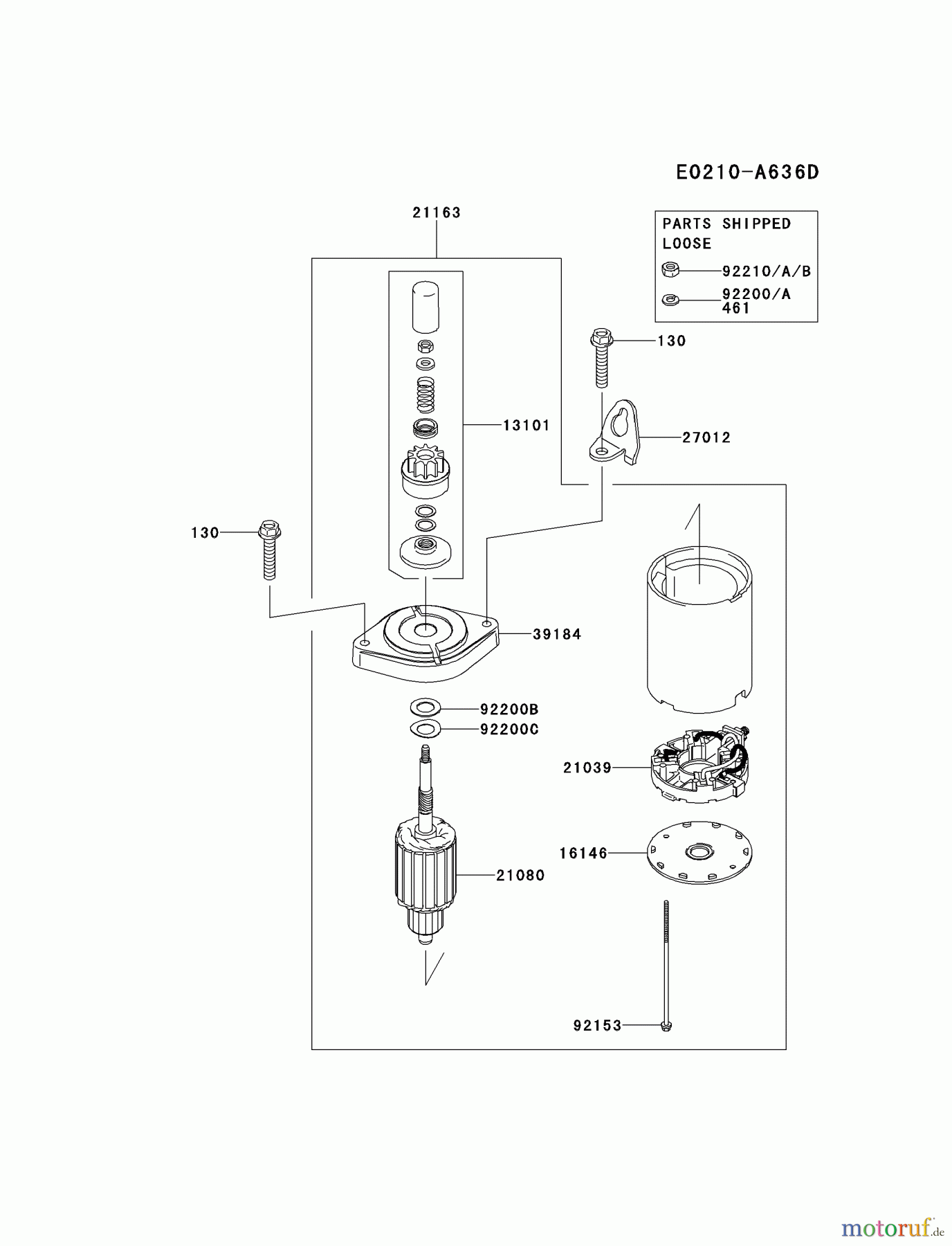  Kawasaki Motoren Motoren Vertikal FH641V - DS25 bis FS481V - BS13 FR651V-CS11 - Kawasaki FR651V 4-Stroke Engine STARTER(FR651VB39845?