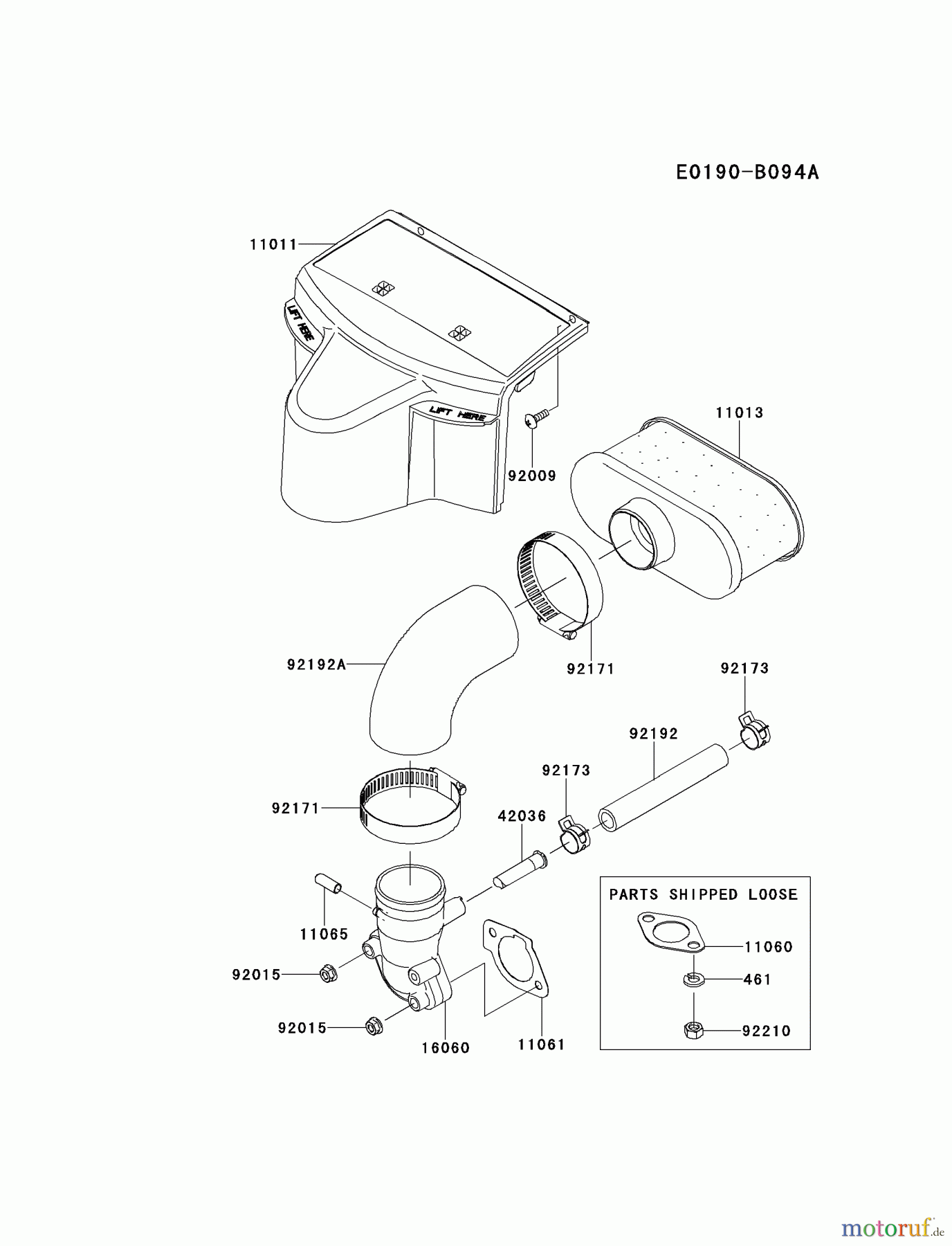  Kawasaki Motoren Motoren Vertikal FH641V - DS25 bis FS481V - BS13 FR691V-AS05 - Kawasaki FR691V 4-Stroke Engine AIR-FILTER/MUFFLER