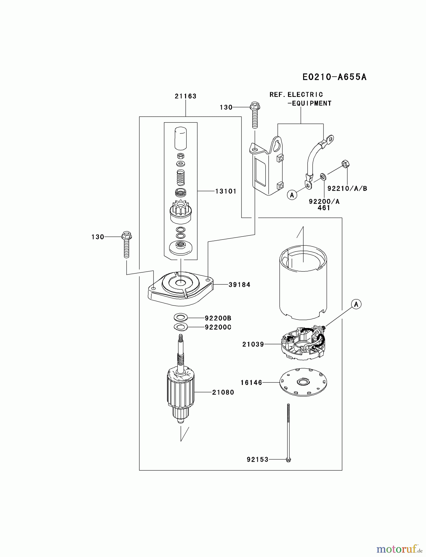  Kawasaki Motoren Motoren Vertikal FH641V - DS25 bis FS481V - BS13 FR651V-CS13 - Kawasaki FR651V 4-Stroke Engine STARTER(FR651VB39845?